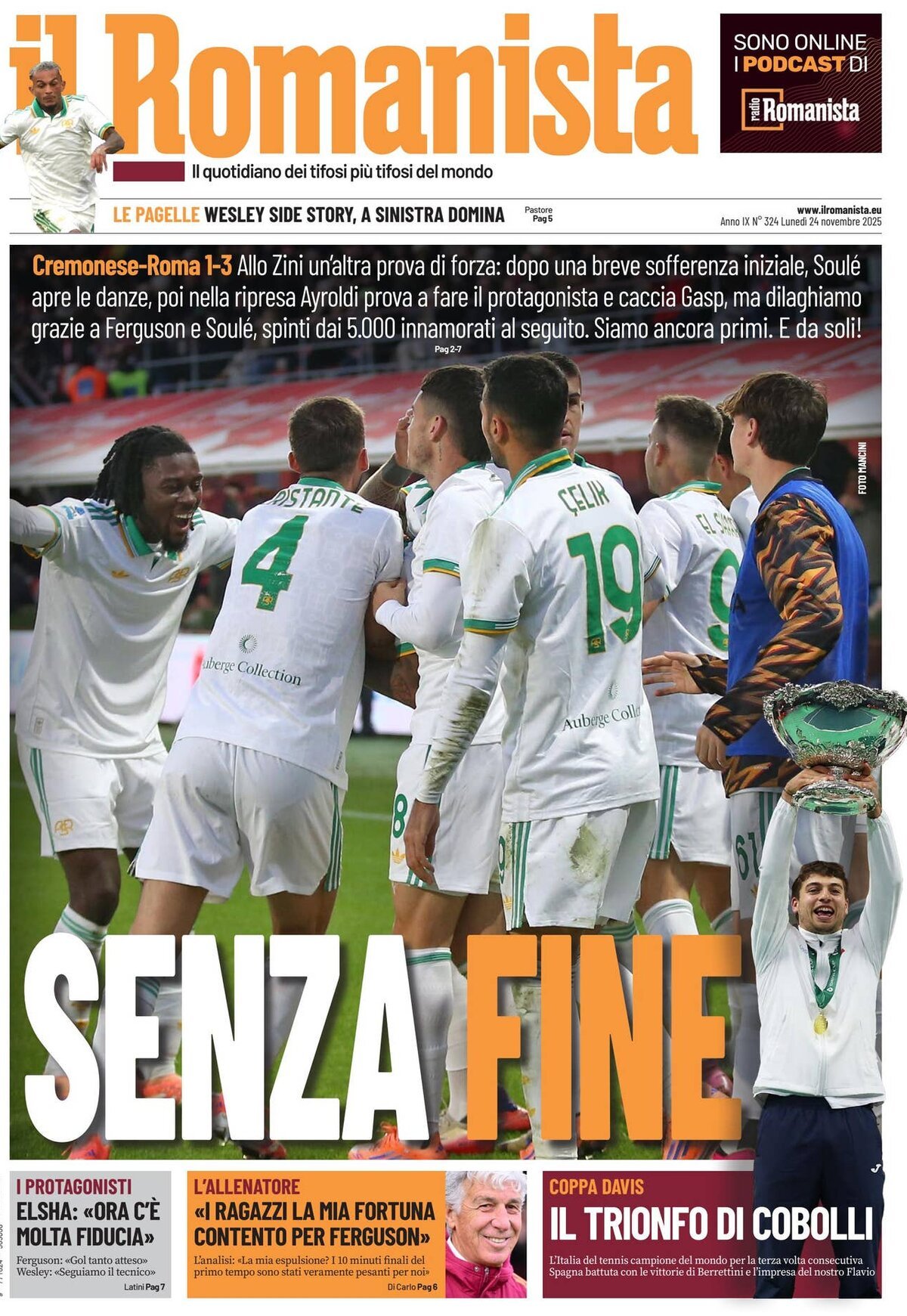 Il Romanista - Front Page - 11/24/2025