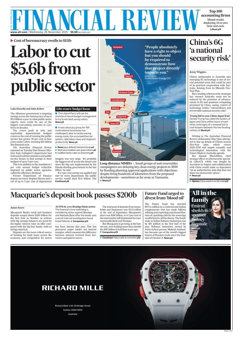 Financial Review - Front Page - 11/26/2025