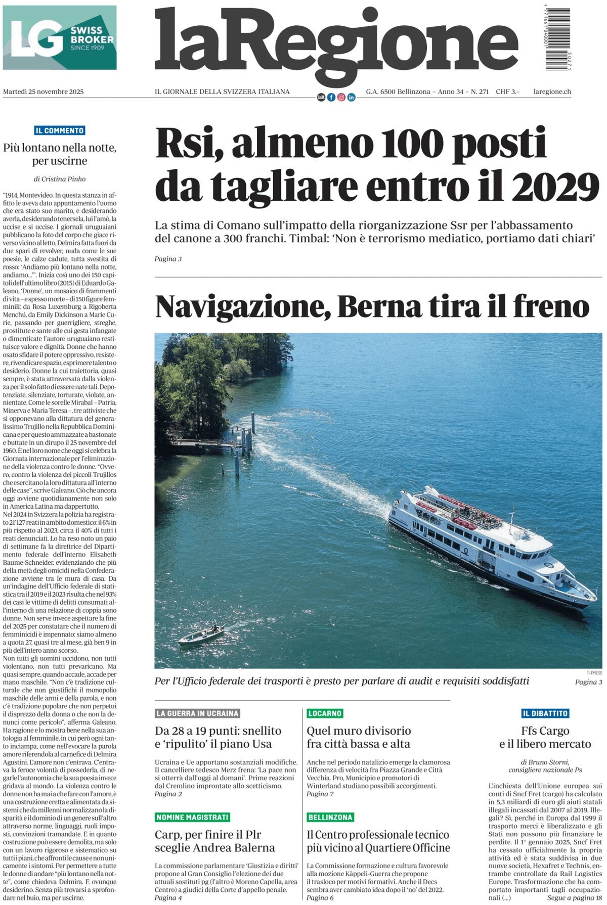 laRegione - Front Page - 11/25/2025