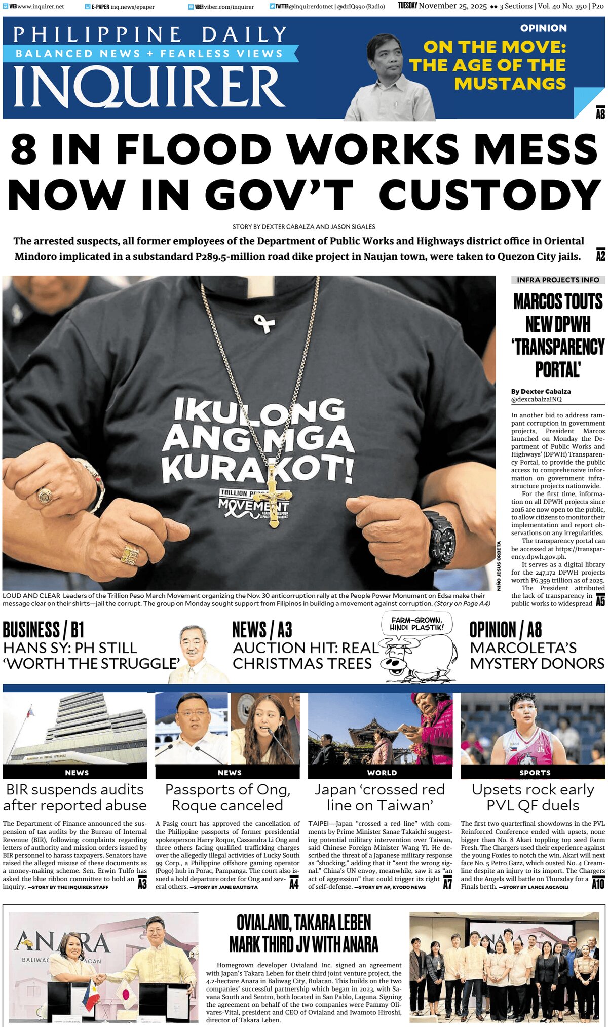 Philippine Daily Inquirer - Front Page - 11/25/2025