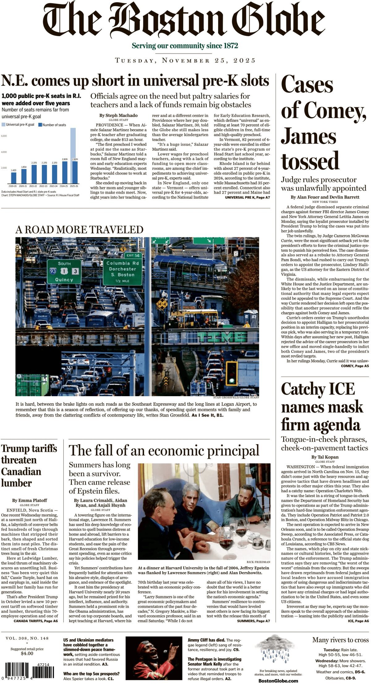 The Boston Globe - Cover - 11/25/2025