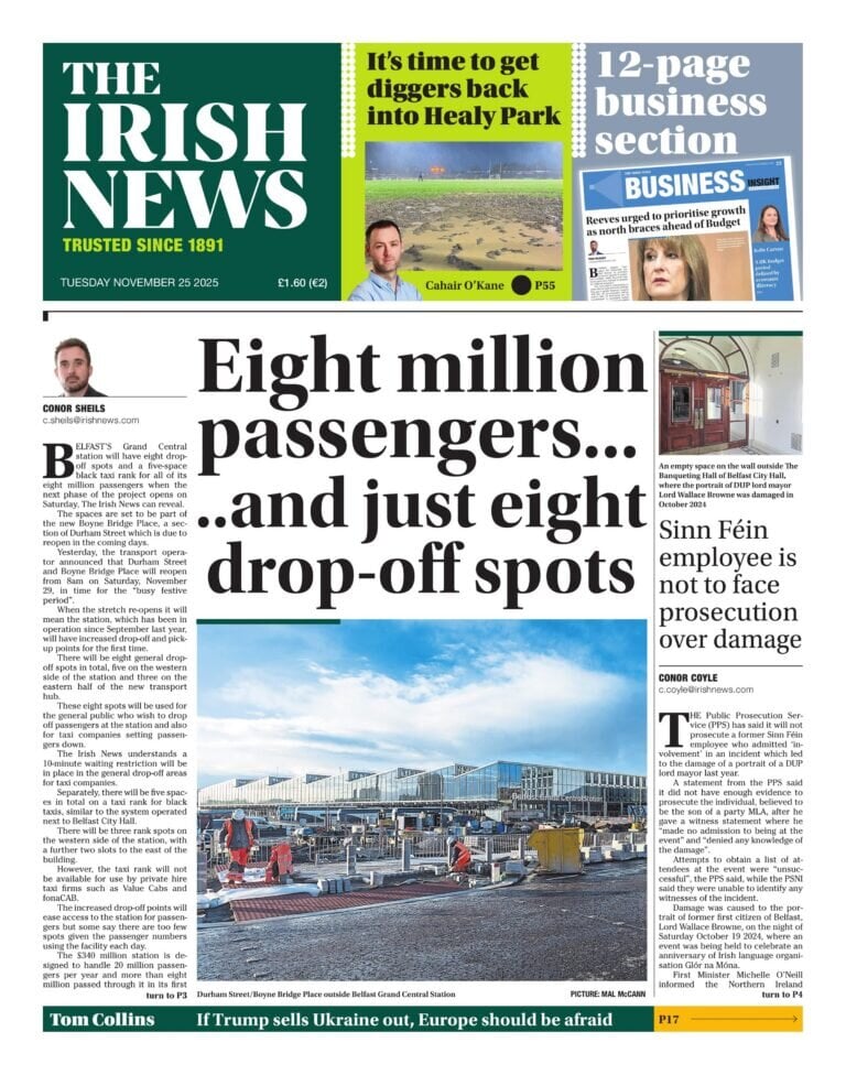 The Irish News - Front Page - 11/25/2025