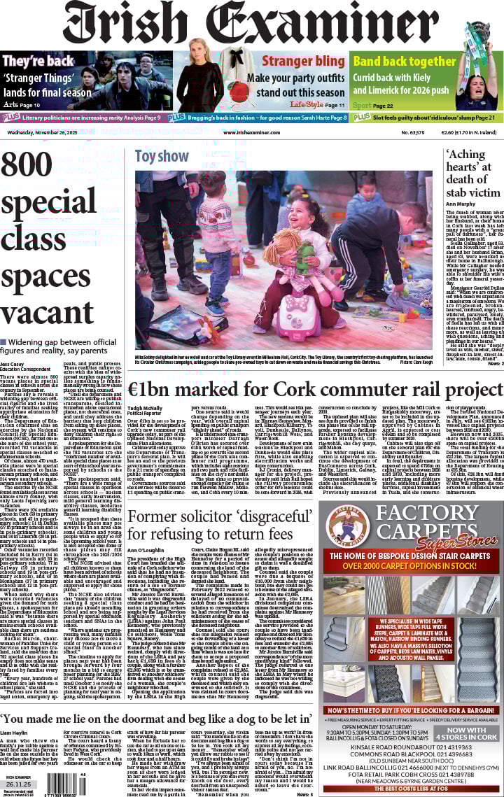 Irish Examiner - Front Page - 11/26/2025