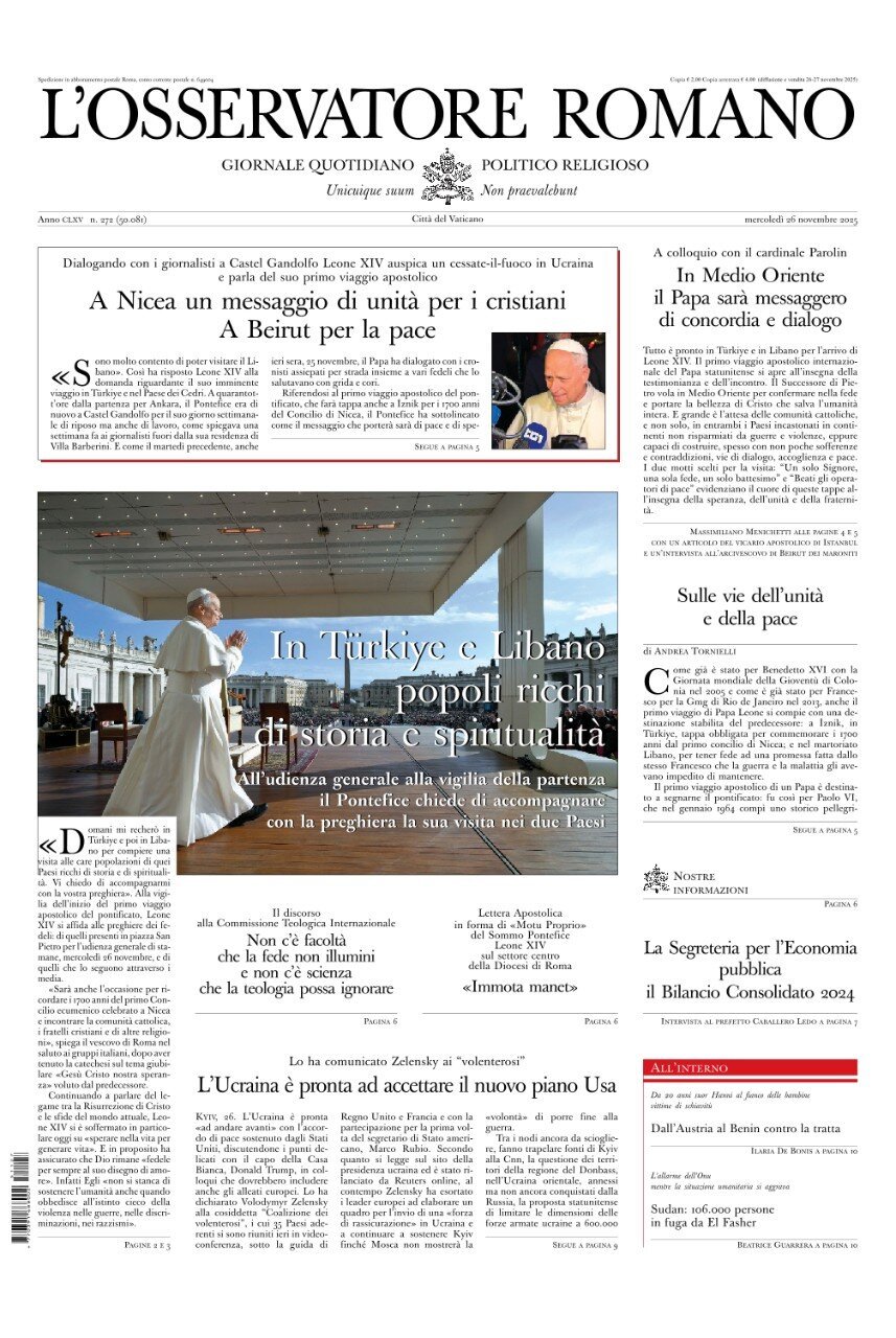 L'Osservatore Romano - Front Page - 11/26/2025