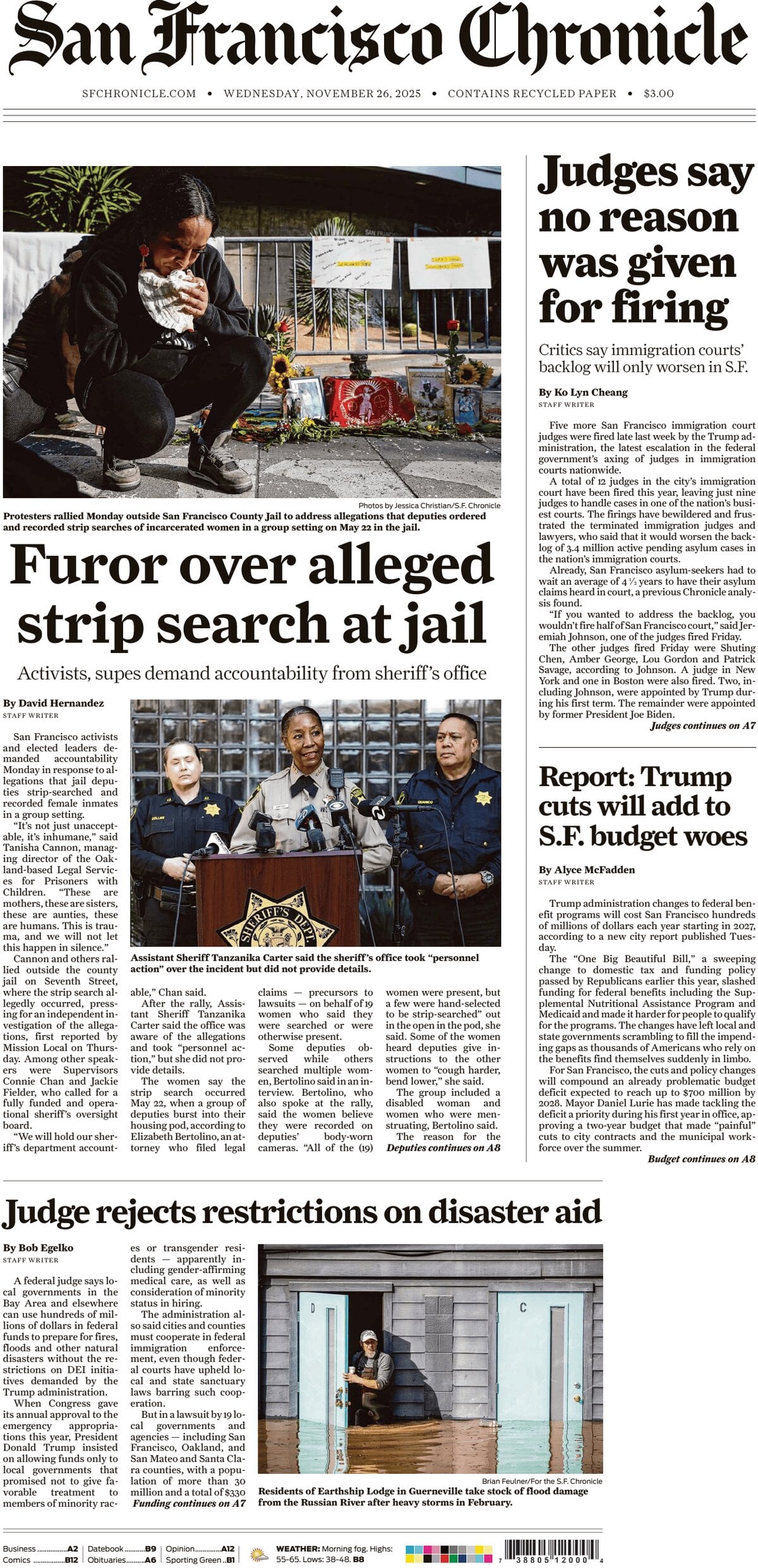 San Francisco Chronicle - Cover - 11/26/2025