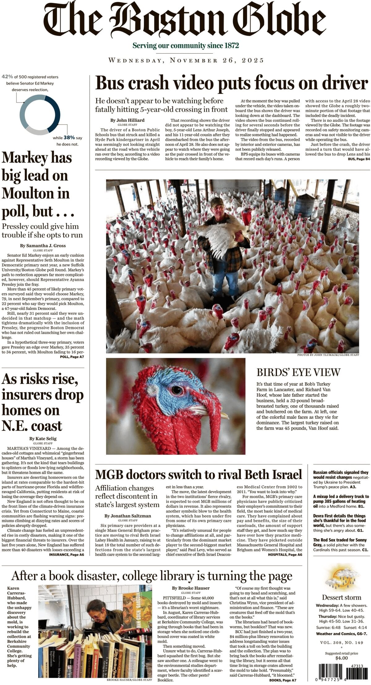 The Boston Globe - Cover - 11/26/2025
