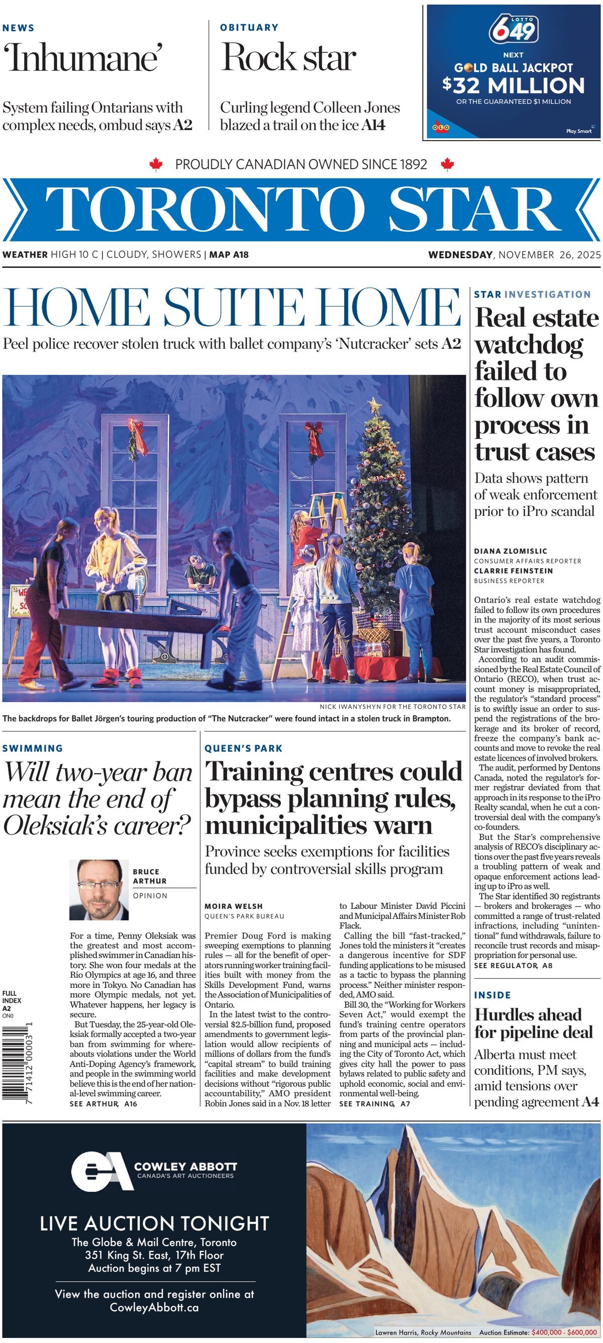 Toronto Star - Front Page - 11/26/2025
