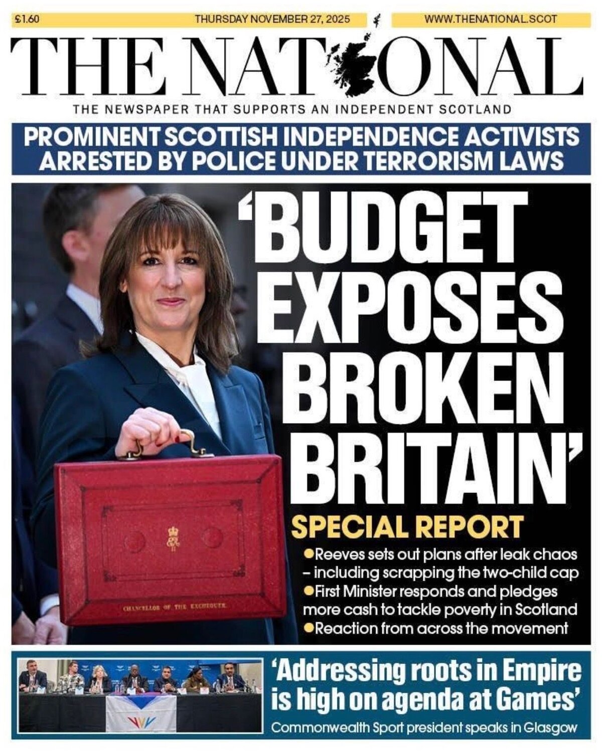 The National (Scotland) - Front Page - 11/28/2025