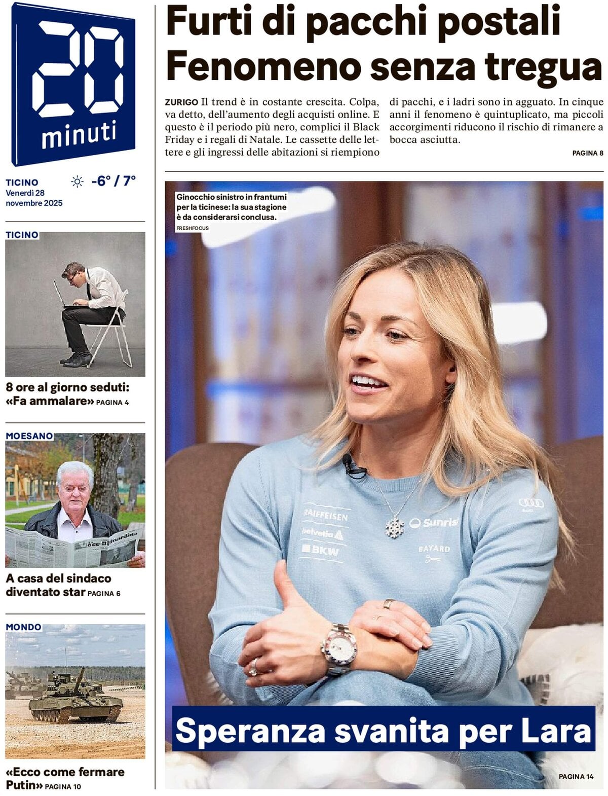 20 Minuti - Front Page - 11/28/2025