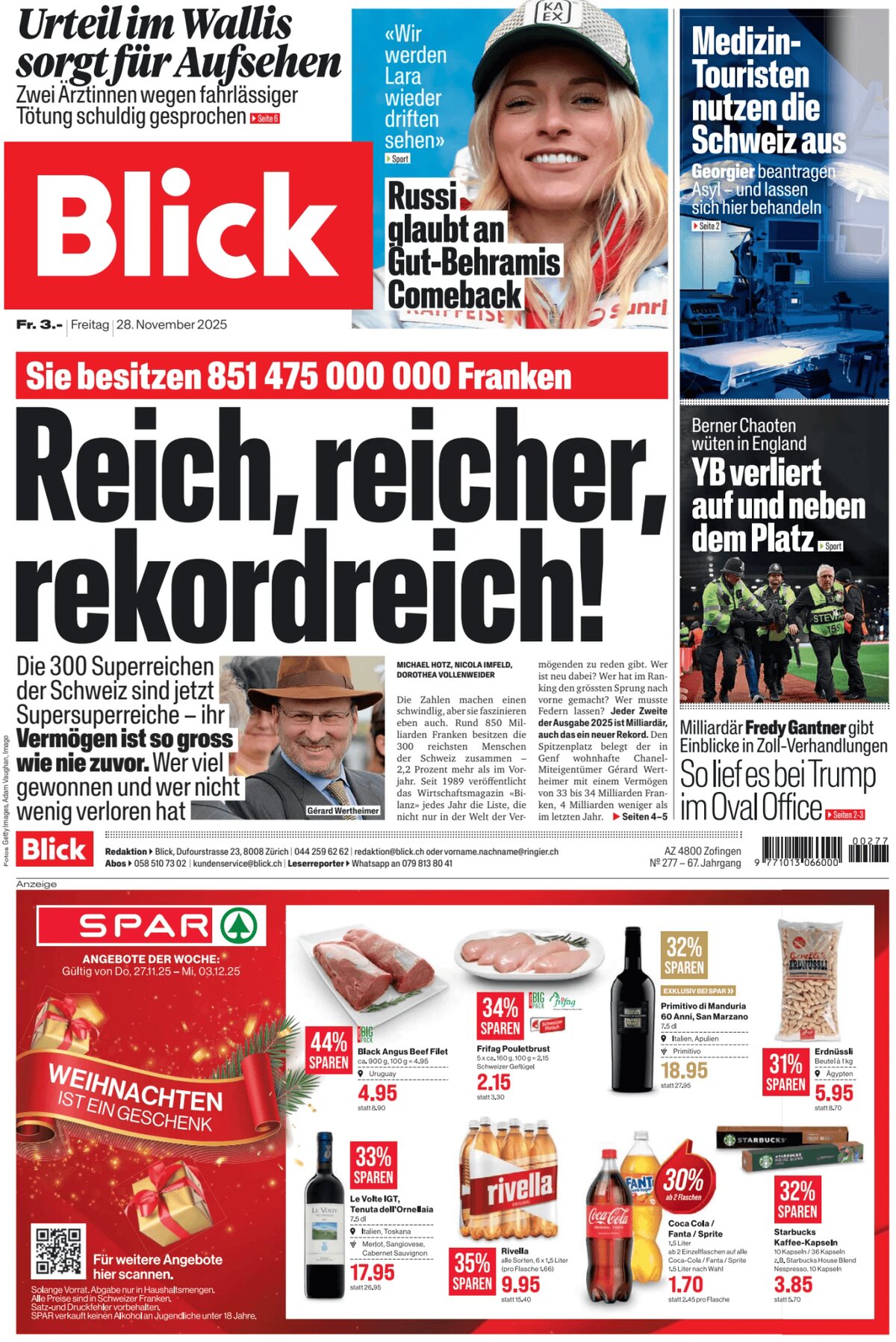 Blick - Front Page - 11/28/2025