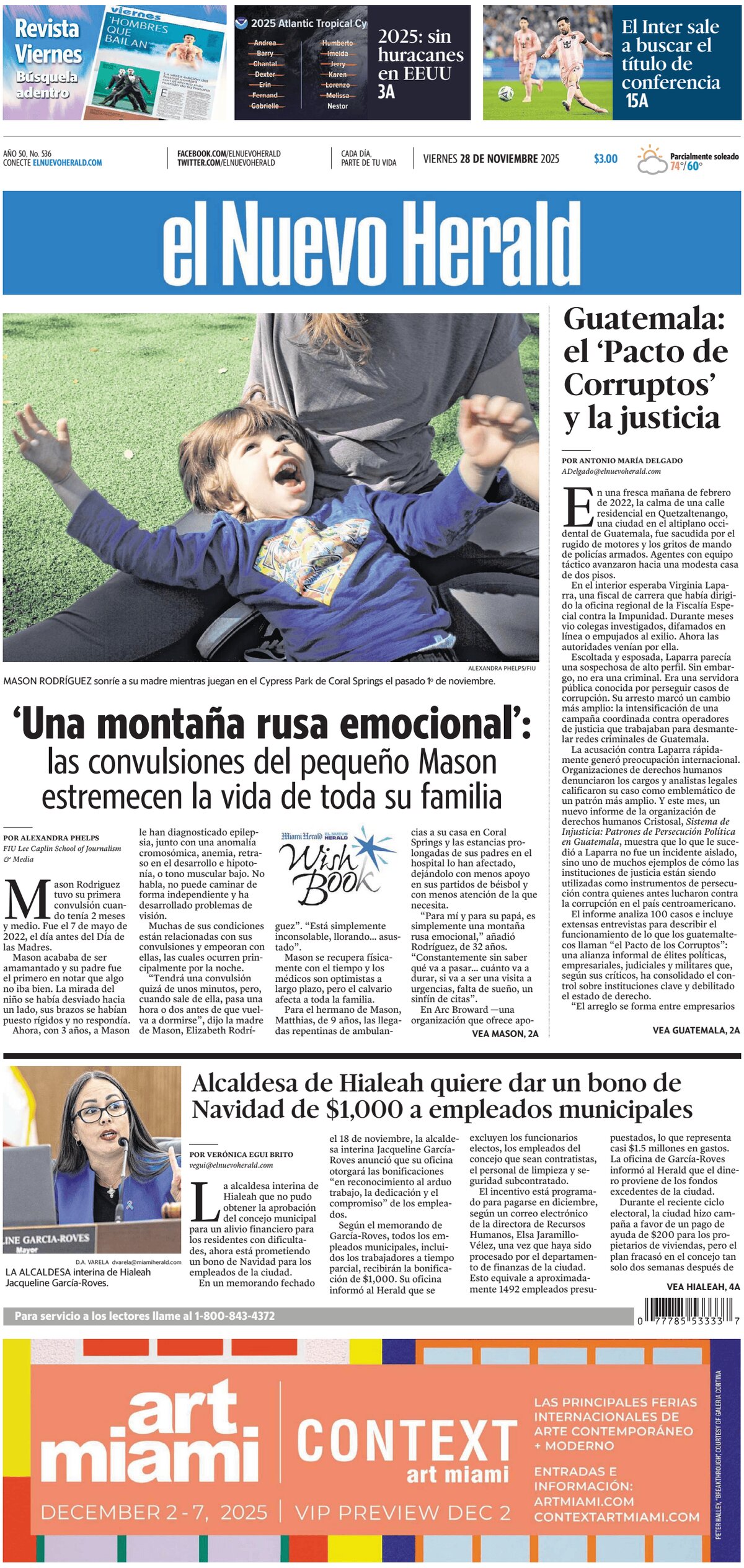 El Nuevo Herald - Cover - 11/28/2025