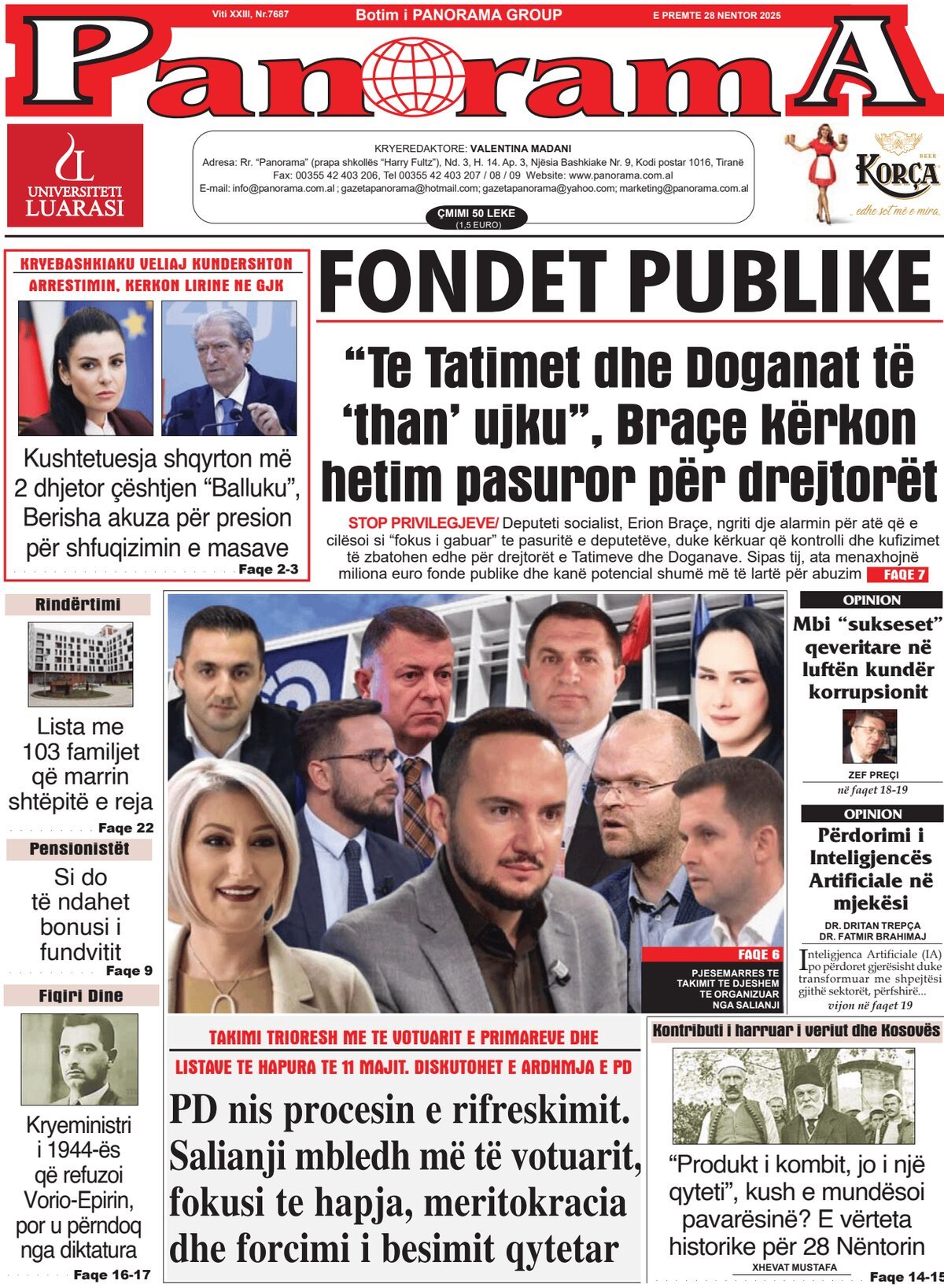 Gazeta Panorama - Front Page - 11/28/2025