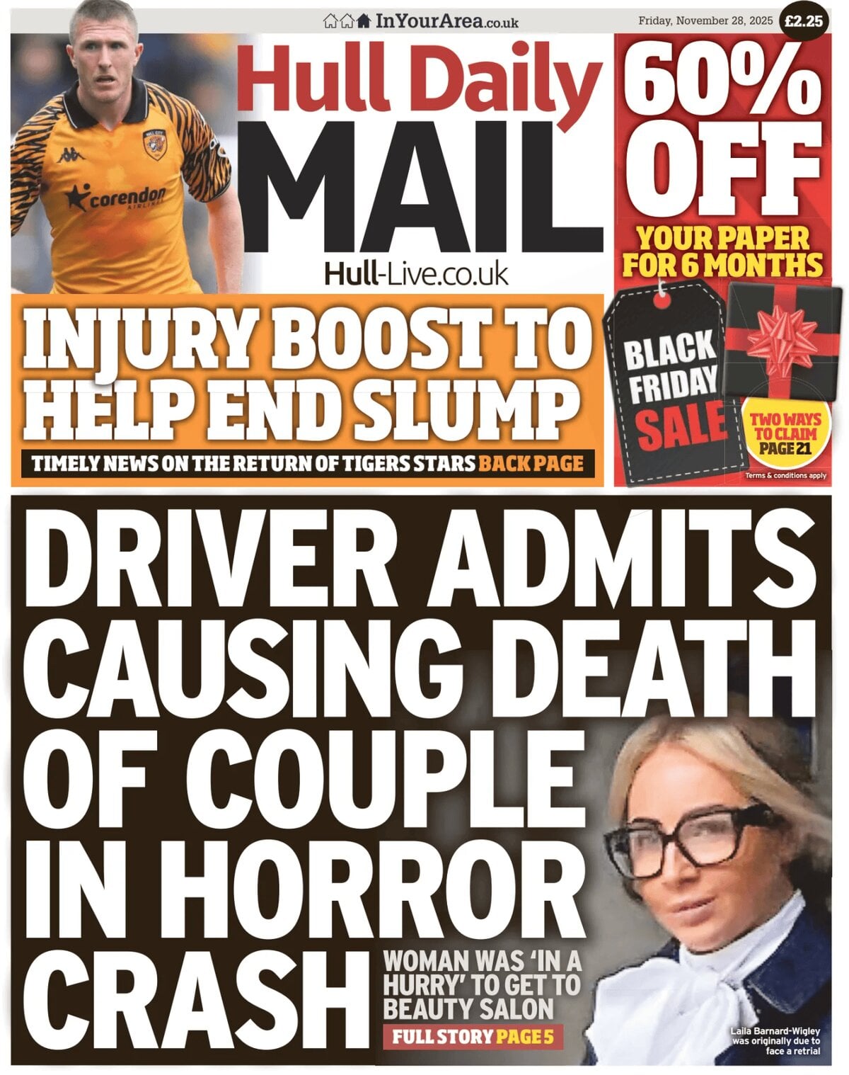 Hull Daily Mail - Front Page - 11/28/2025