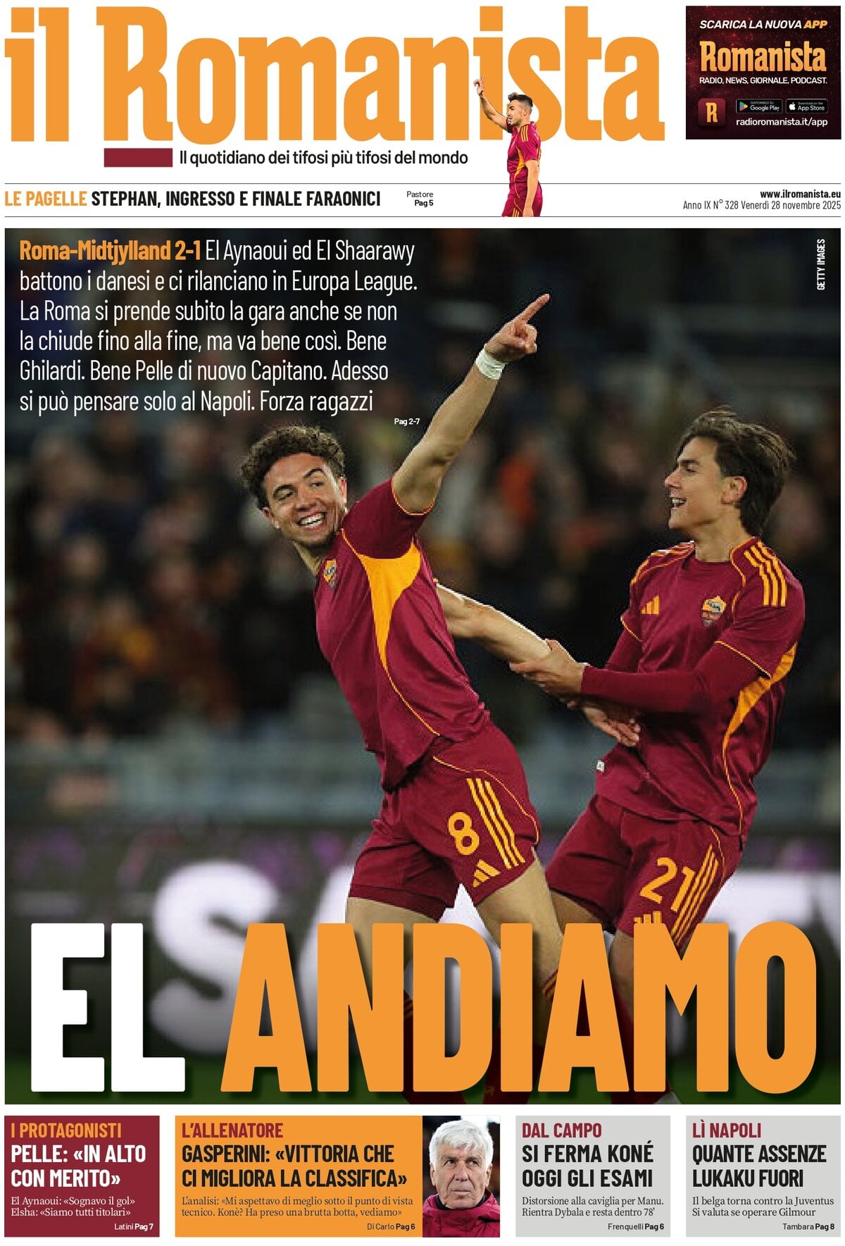 Il Romanista - Front Page - 11/28/2025