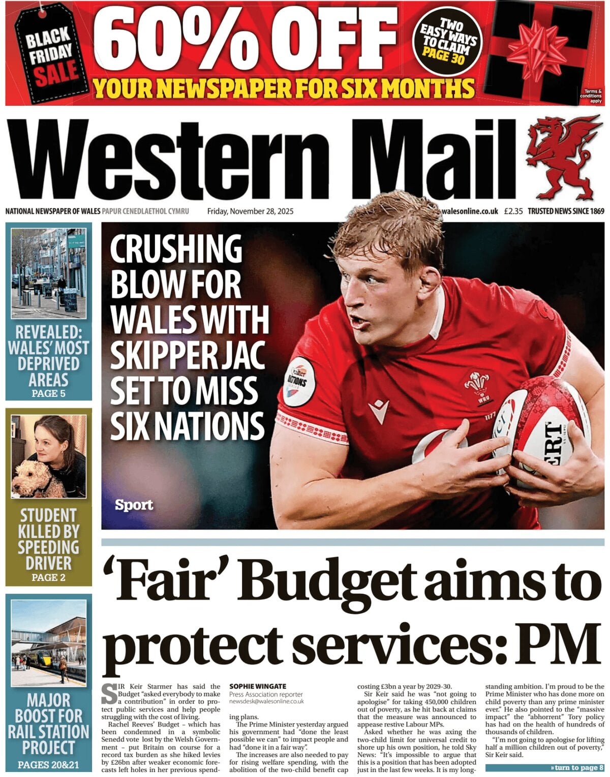 Western Mail (Wales) - Front Page - 11/28/2025