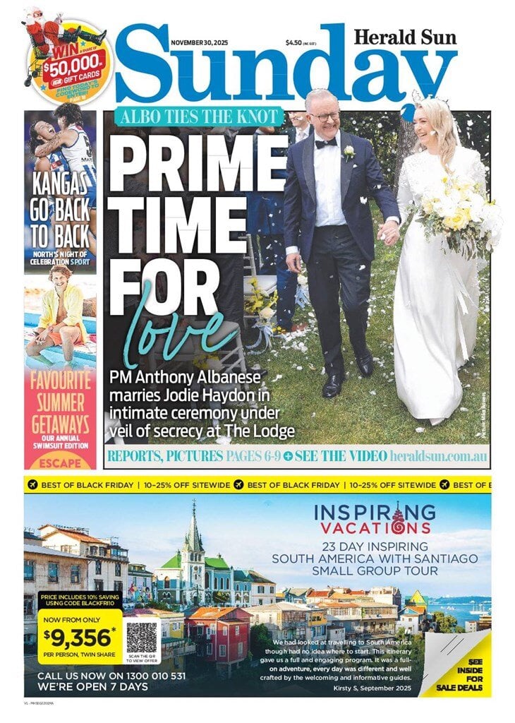 Herald Sun - Front Page - 11/30/2025