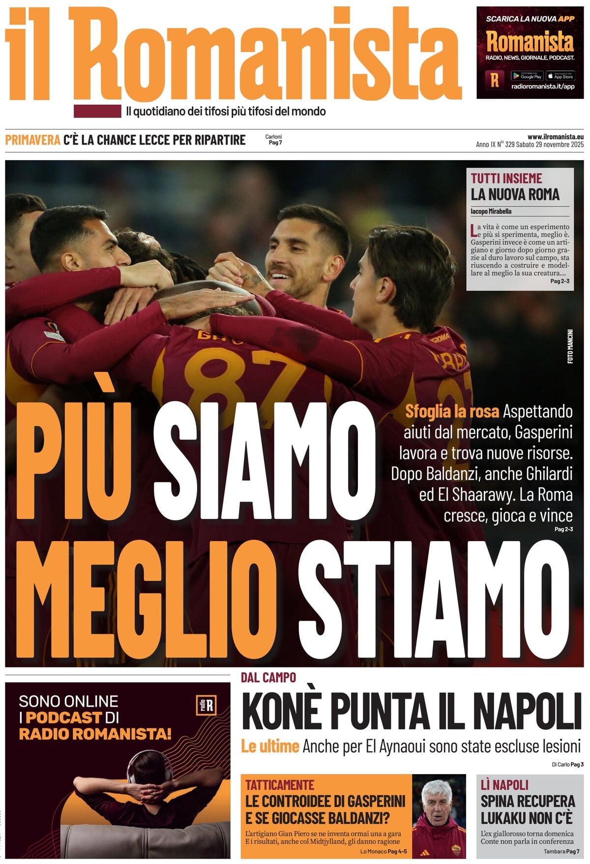 Il Romanista - Front Page - 11/29/2025