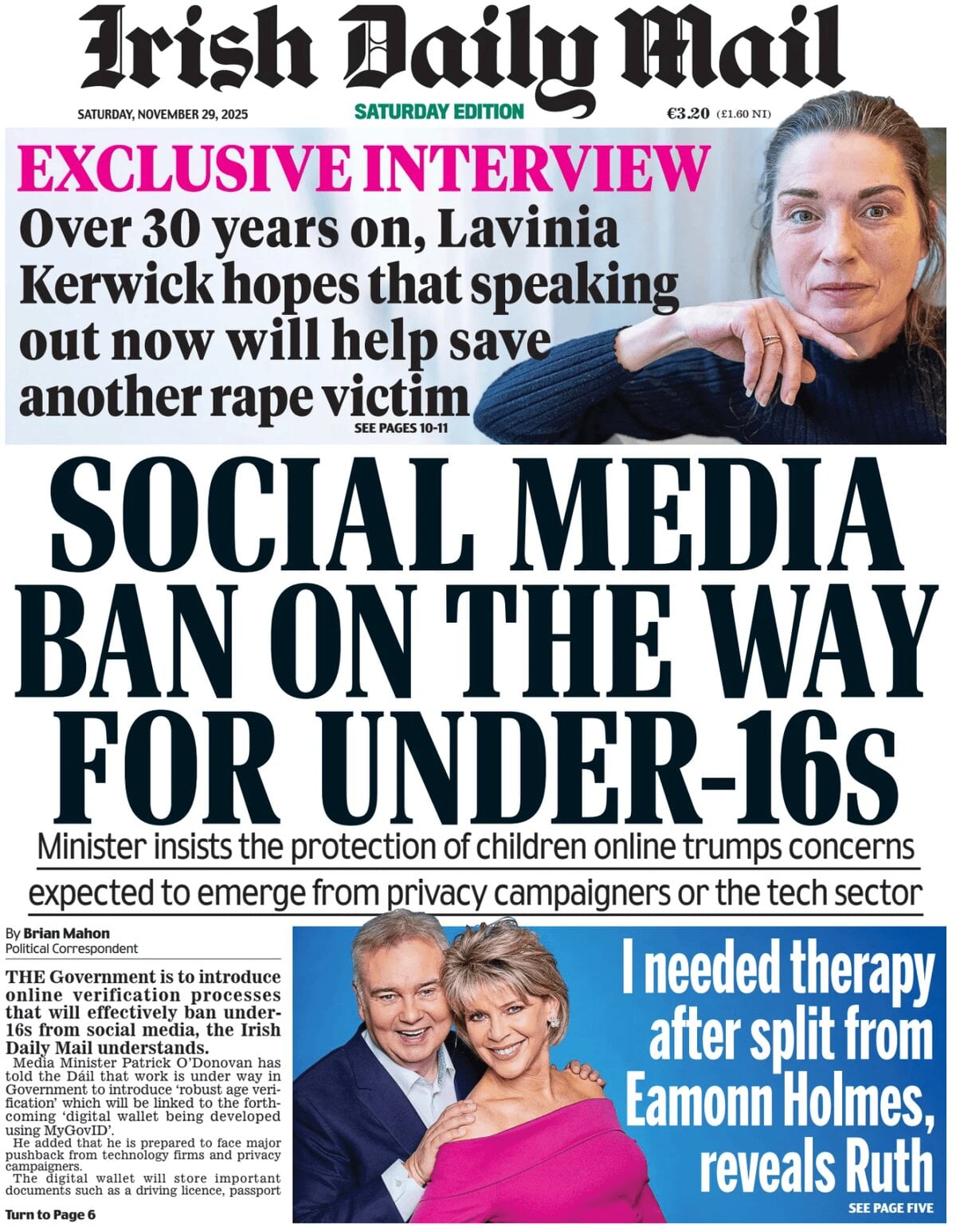 Irish Daily Mail - Front Page - 11/29/2025