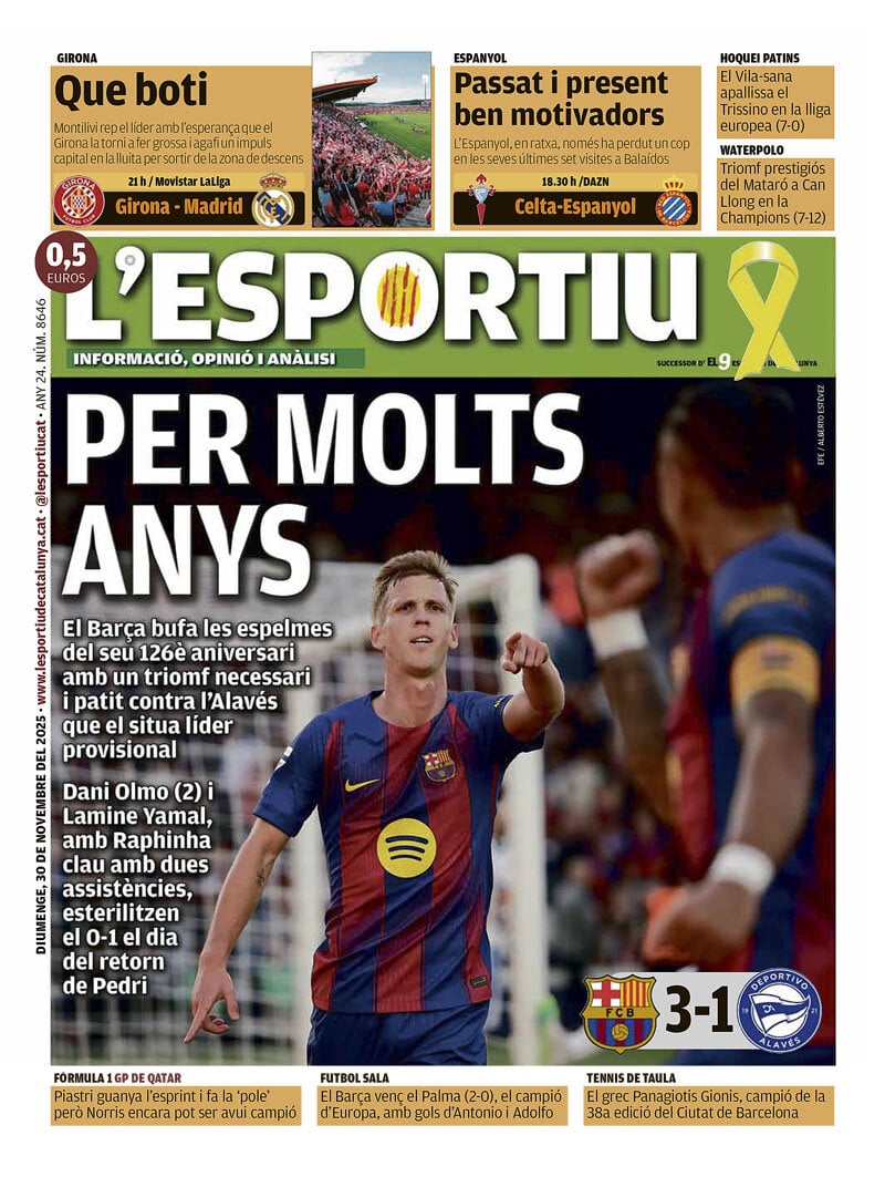 L'Esportiu - Front Page - 11/30/2025