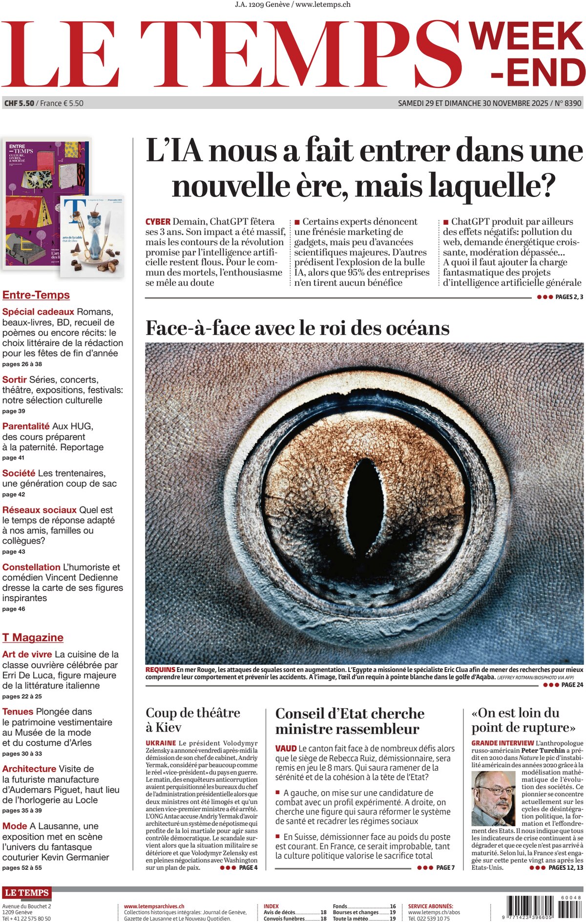 Le Temps - Front Page - 11/30/2025