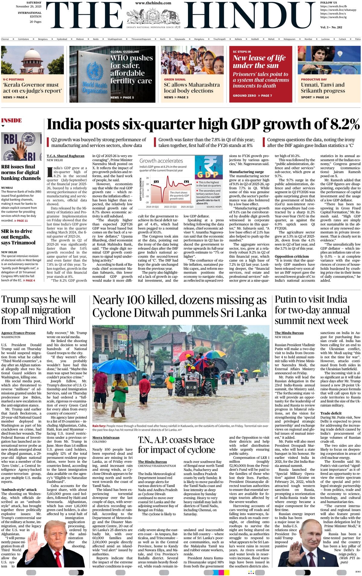 The Hindu - Front Page - 11/29/2025
