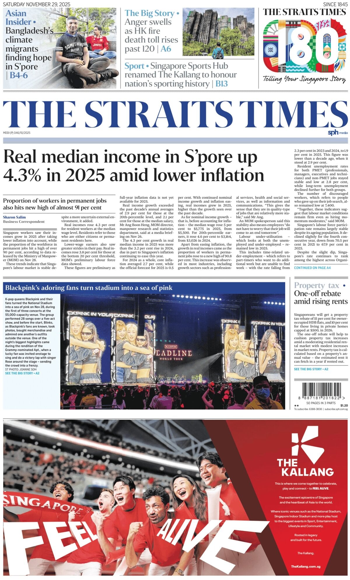 The Straits Times - Front Page - 11/29/2025