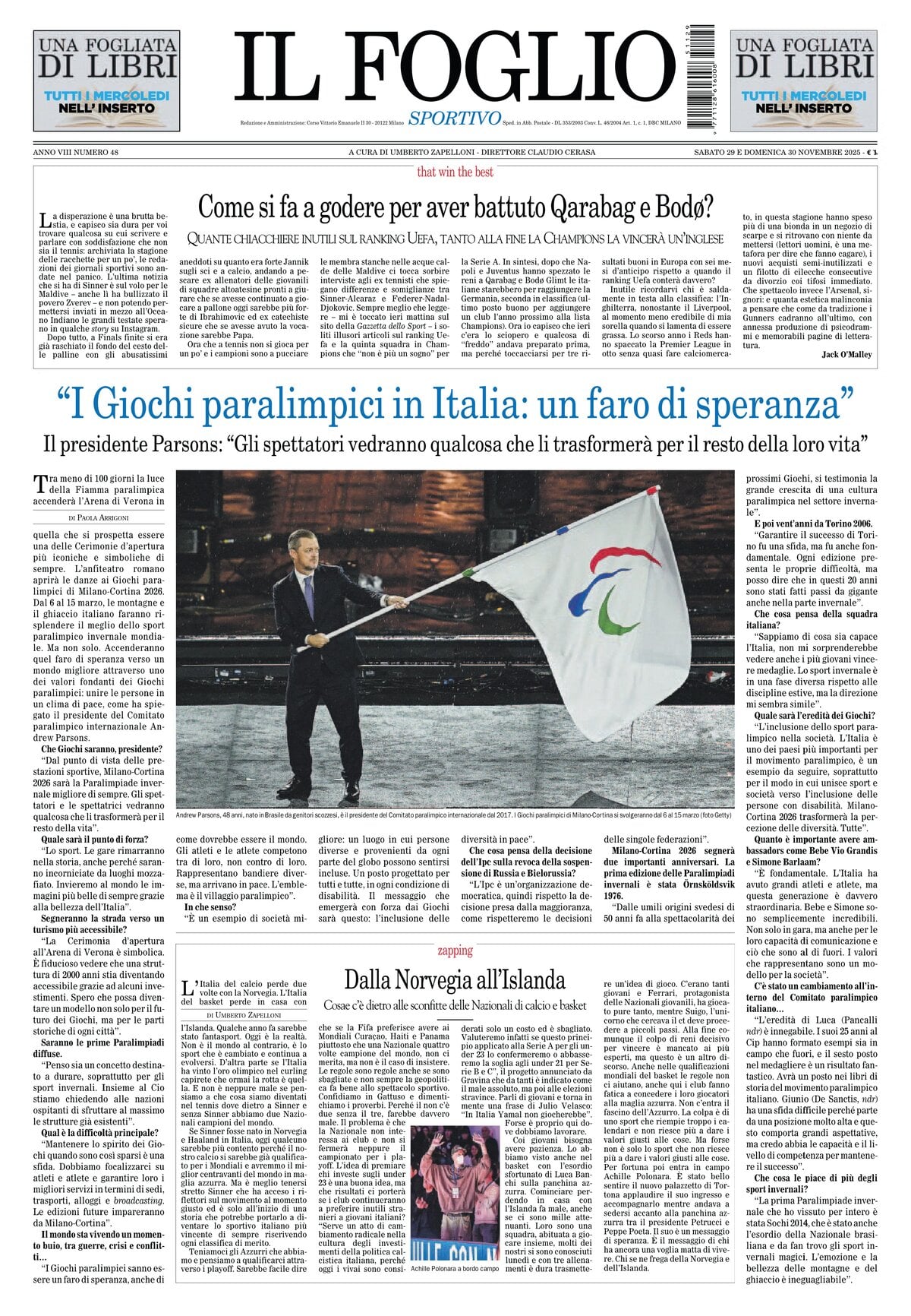 Il Foglio Sportivo - Cover - 11/30/2025