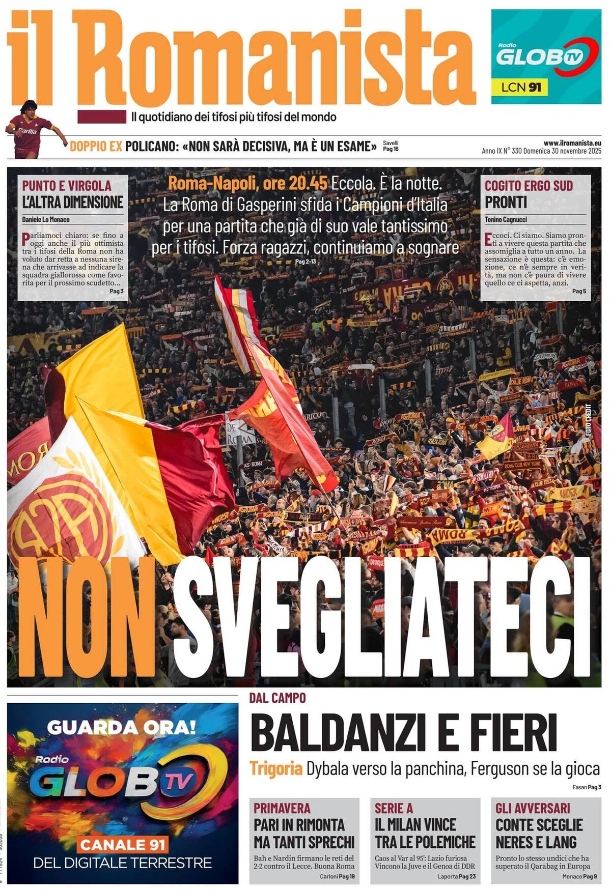 Il Romanista - Front Page - 11/30/2025