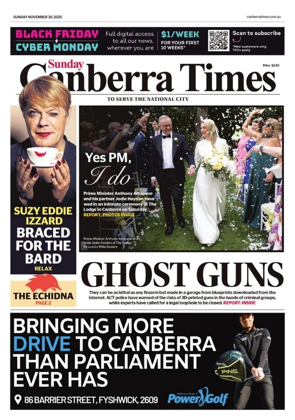 The Canberra Times - Front Page - 11/30/2025