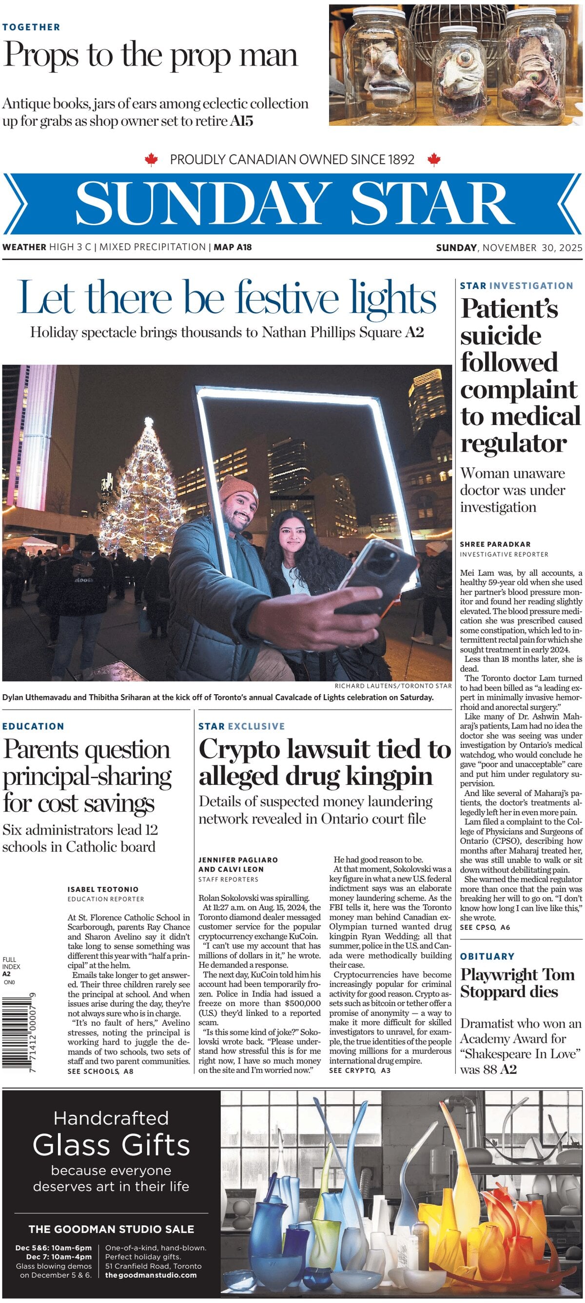 Toronto Star - Front Page - 11/30/2025