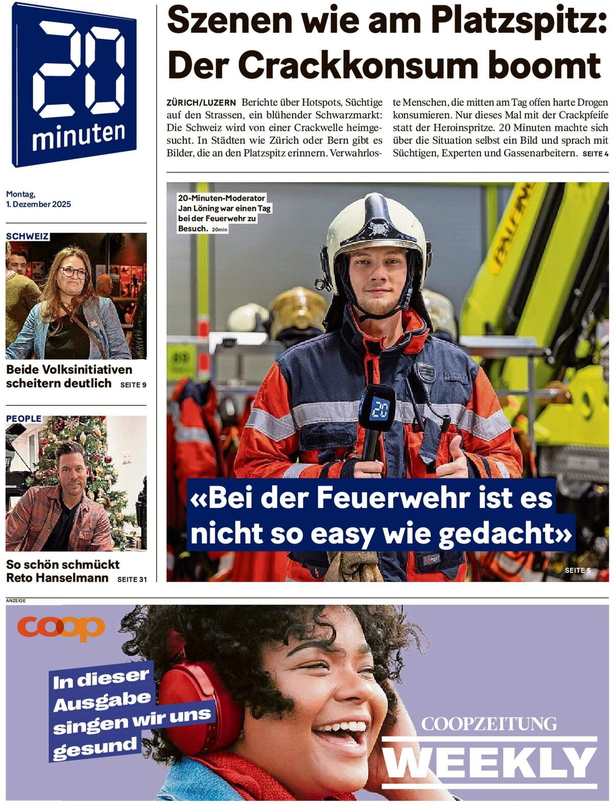 20 Minuten - Front Page - 12/01/2025