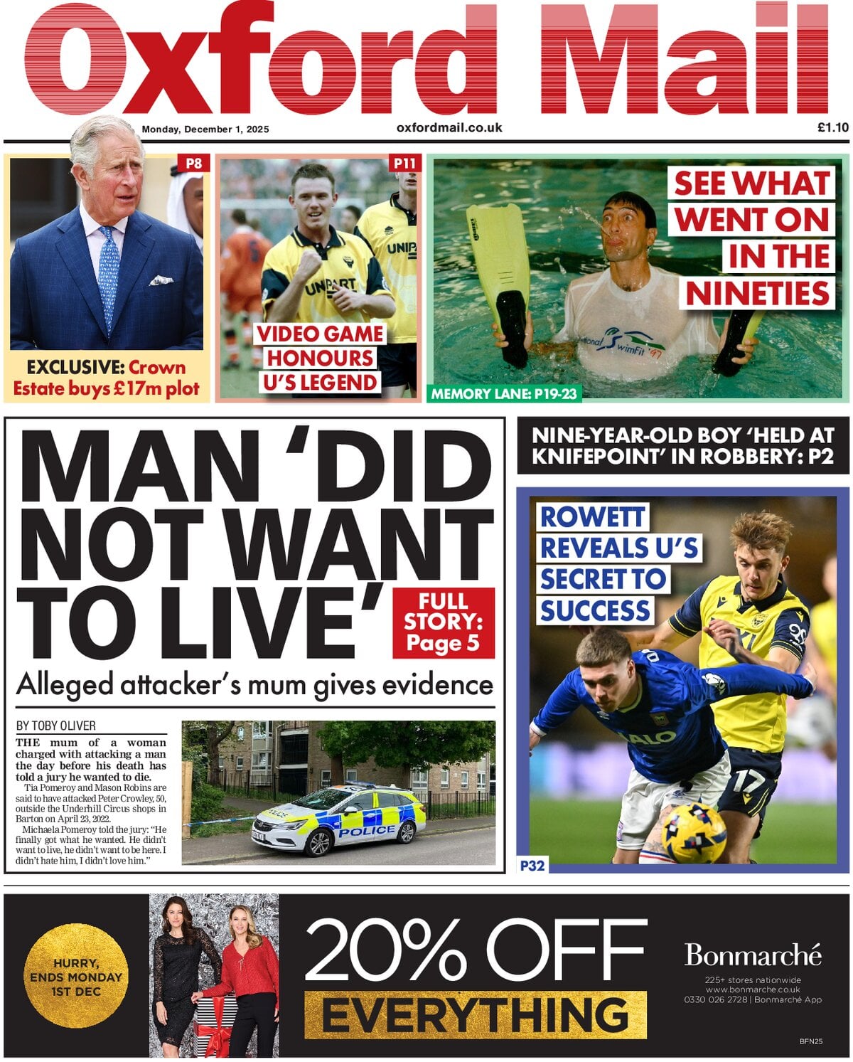 Oxford Mail - Front Page - 12/01/2025