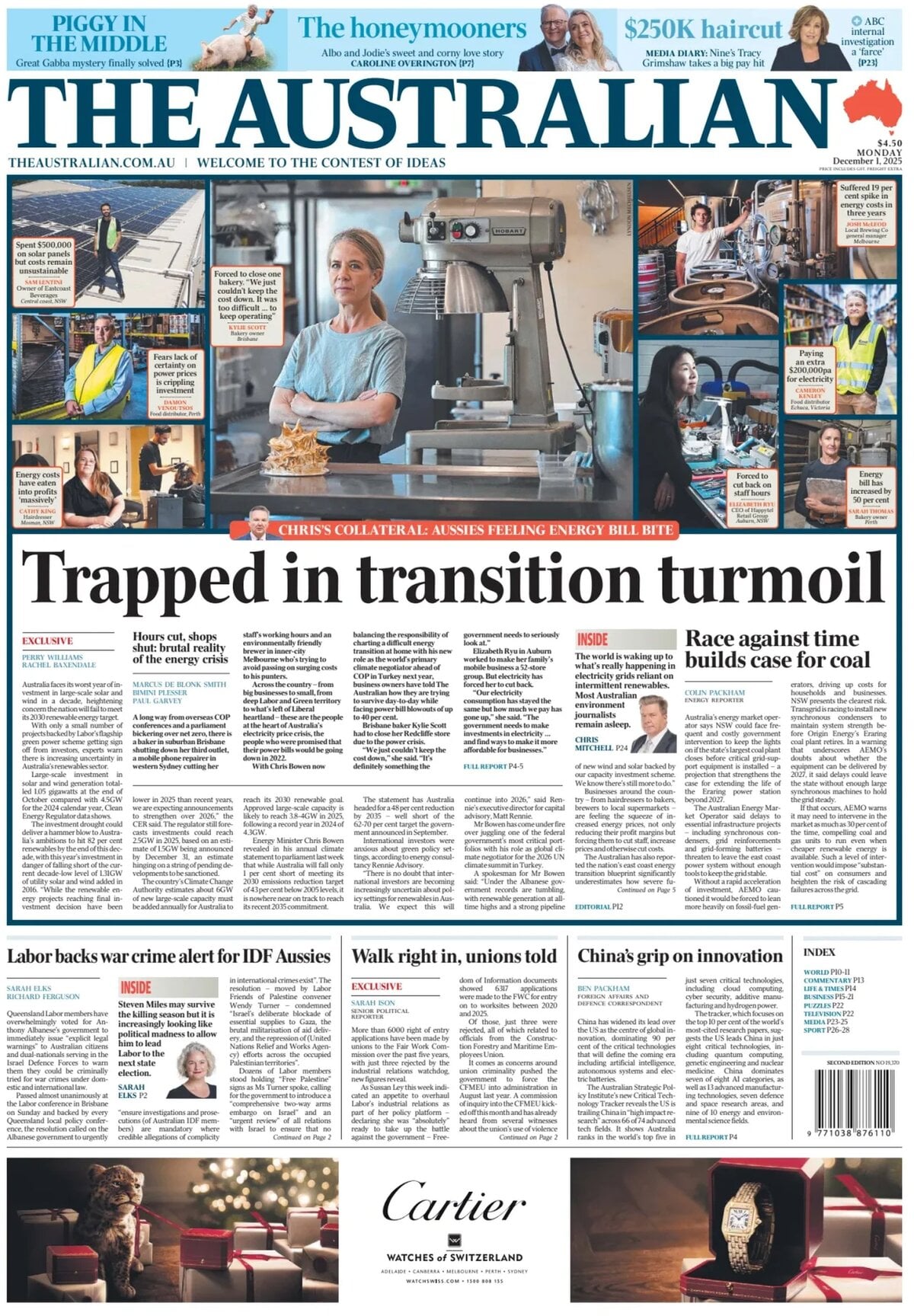 The Australian - Front Page - 12/01/2025