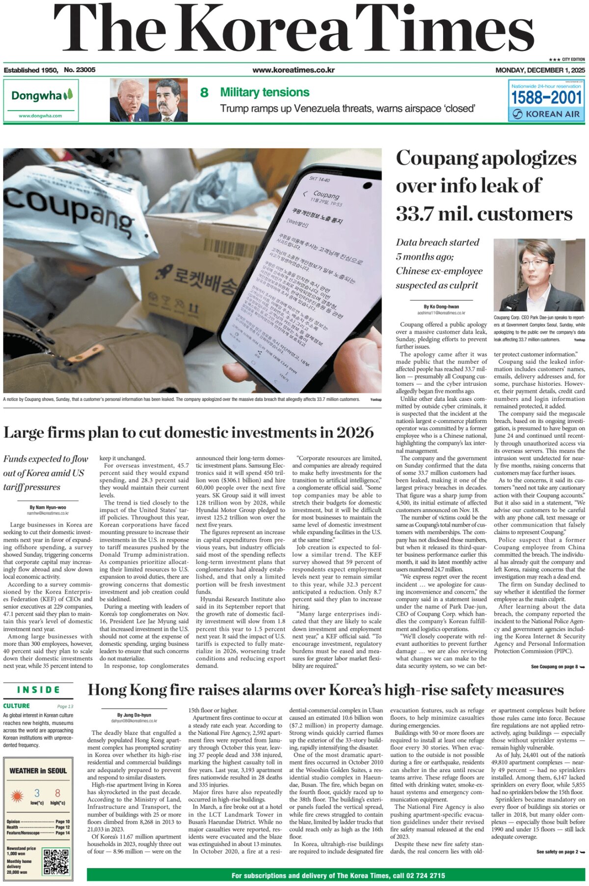The Korea Times - Front Page - 12/01/2025