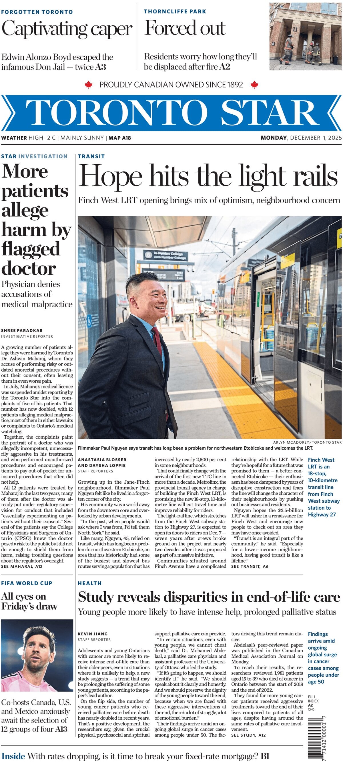 Toronto Star - Front Page - 12/01/2025