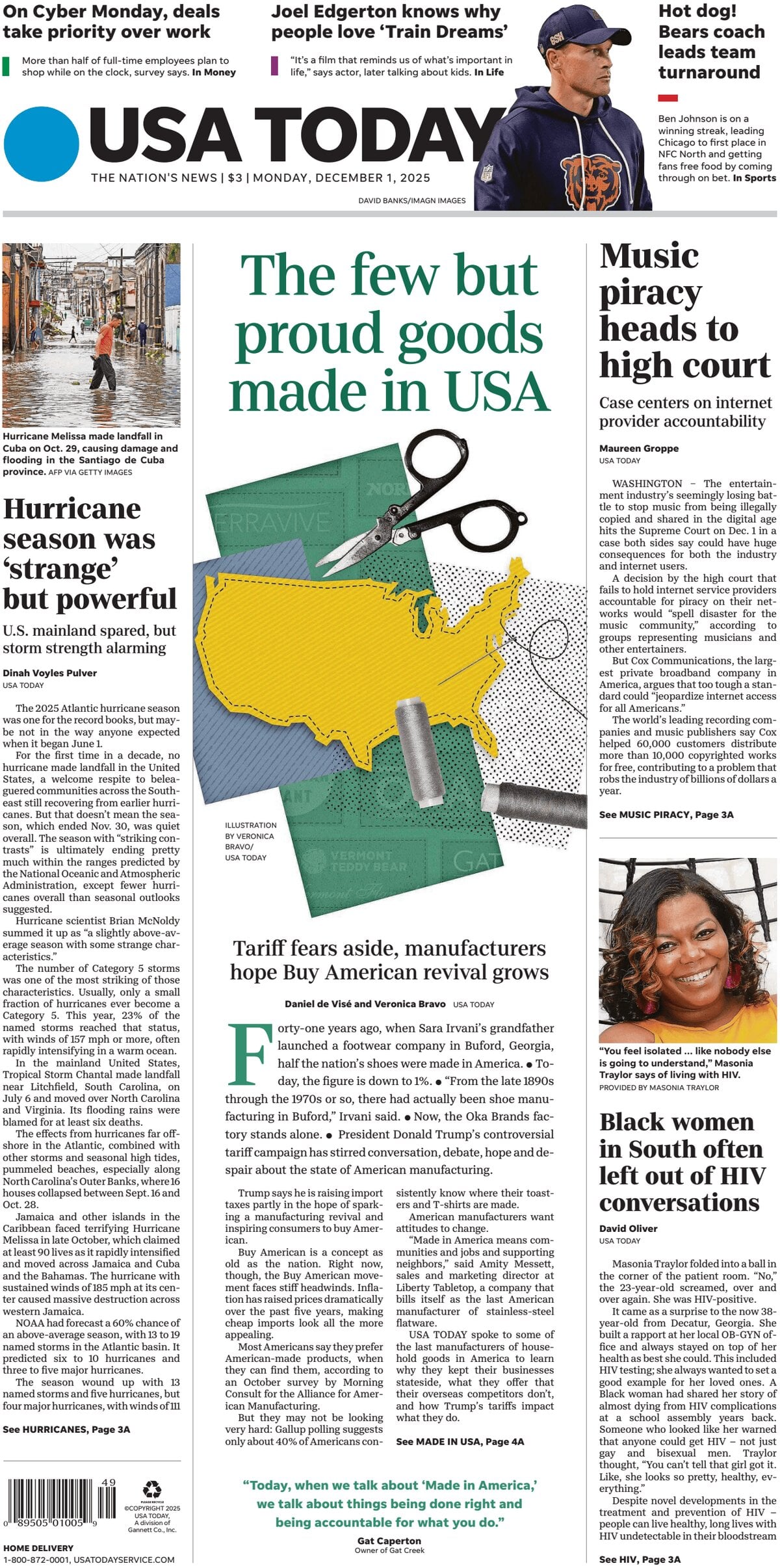 USA Today - Cover - 12/01/2025