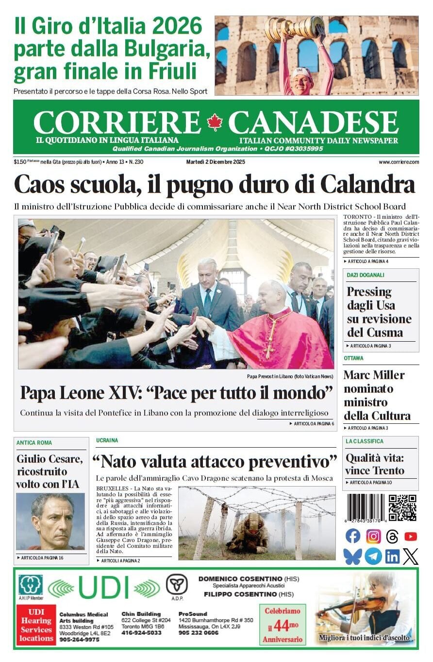 Corriere Canadese - Front Page - 12/02/2025