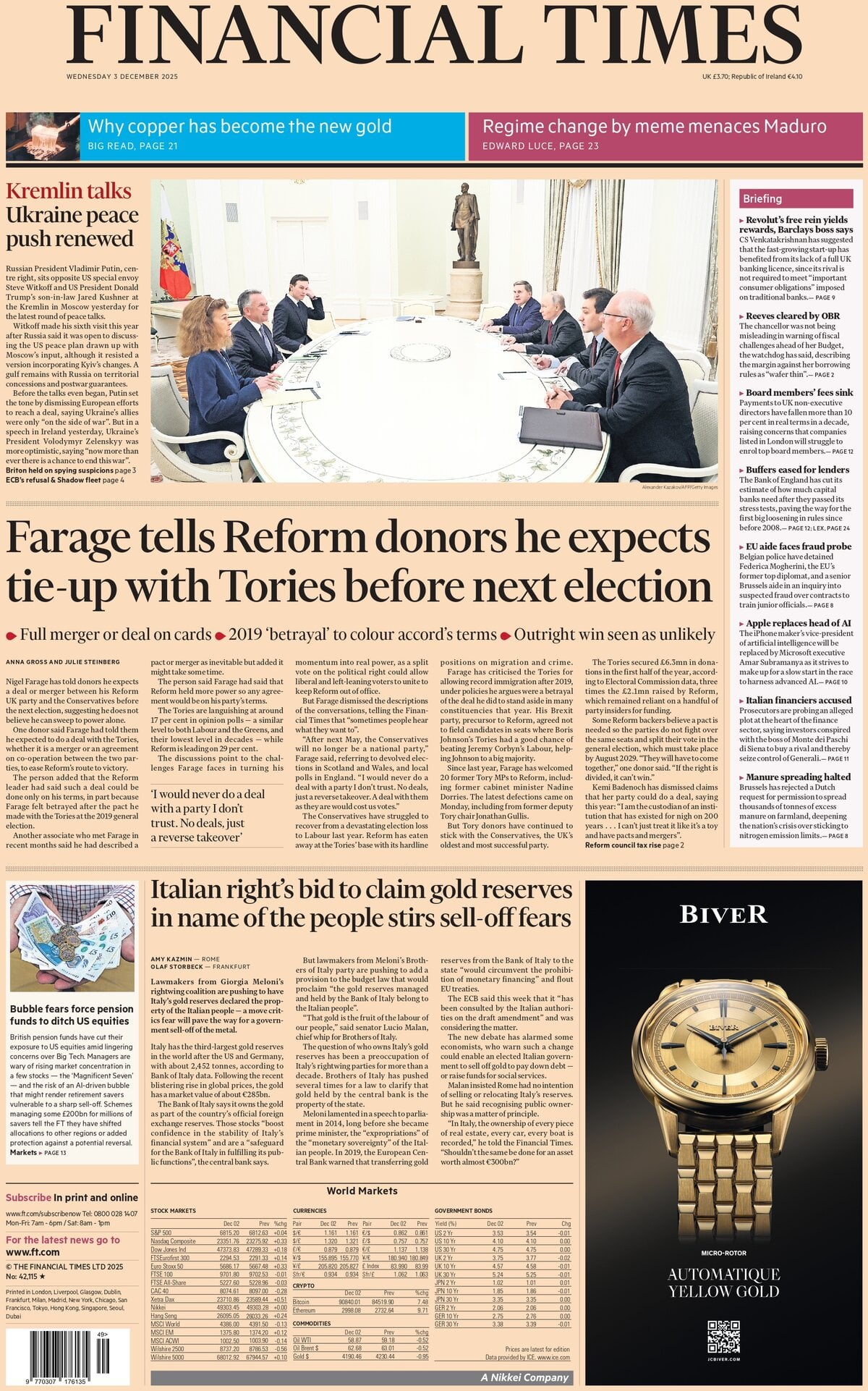 Financial Times - Front Page - 12/03/2025