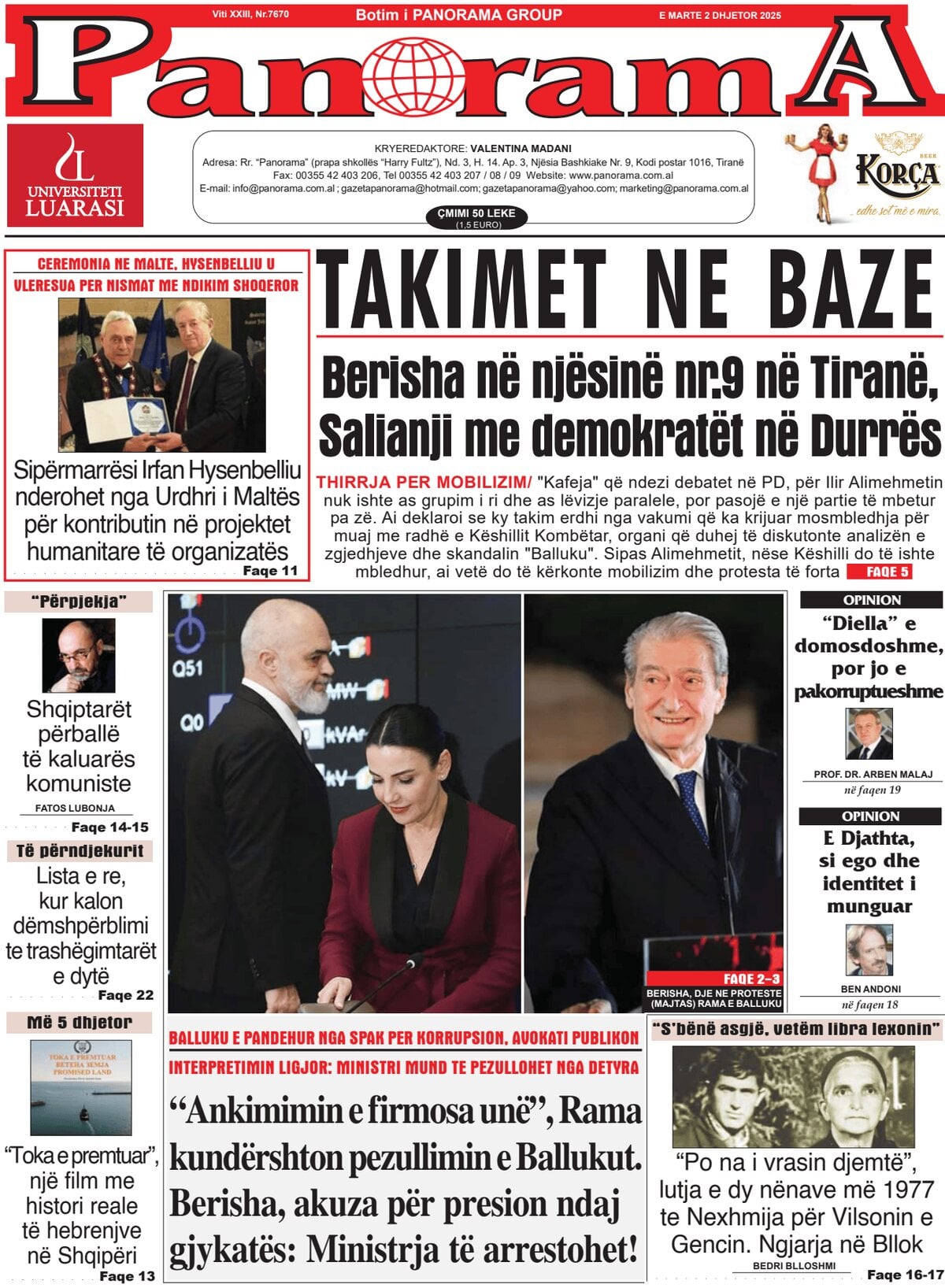 Gazeta Panorama - Front Page - 12/02/2025