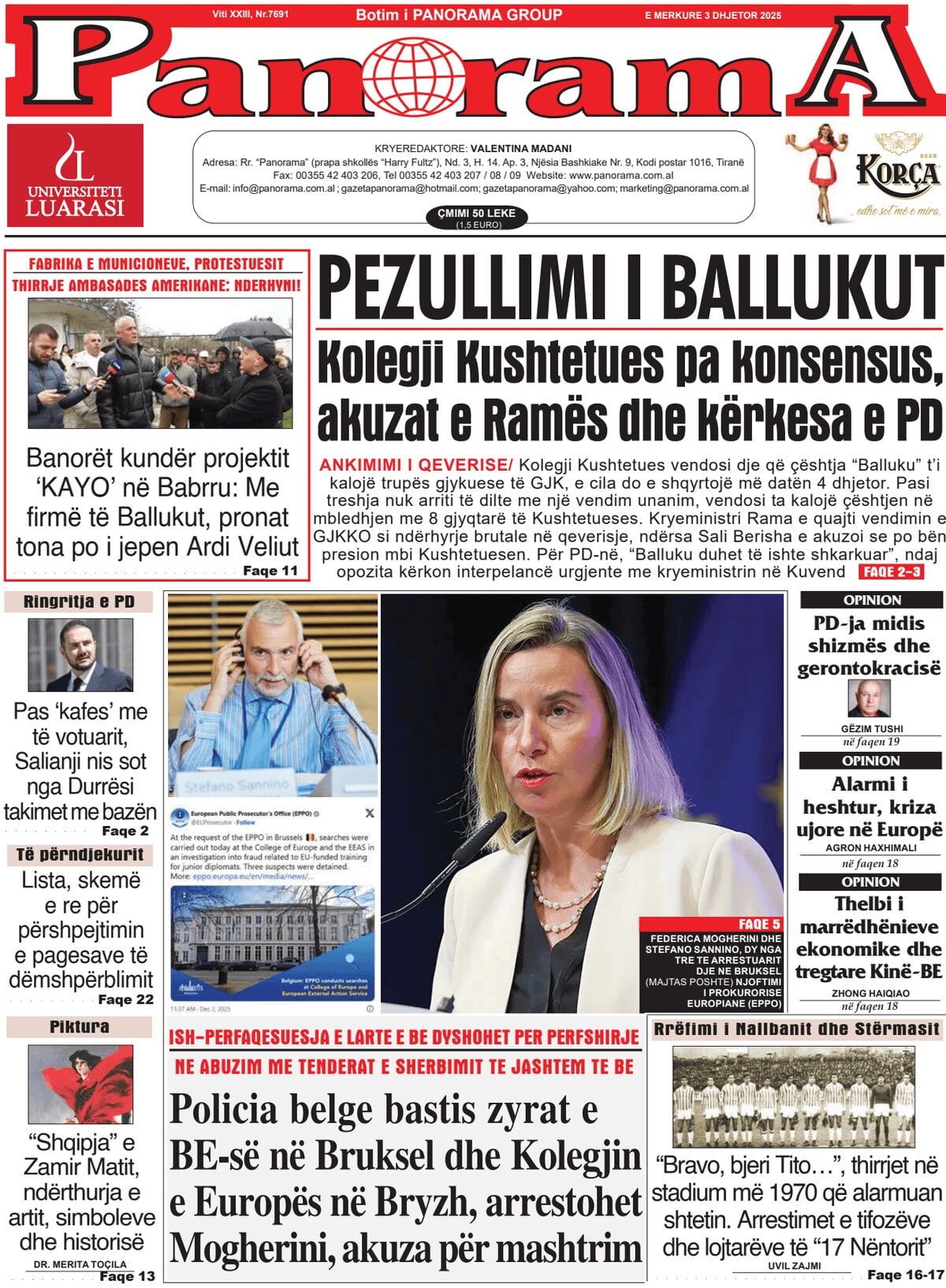 Gazeta Panorama - Front Page - 12/03/2025