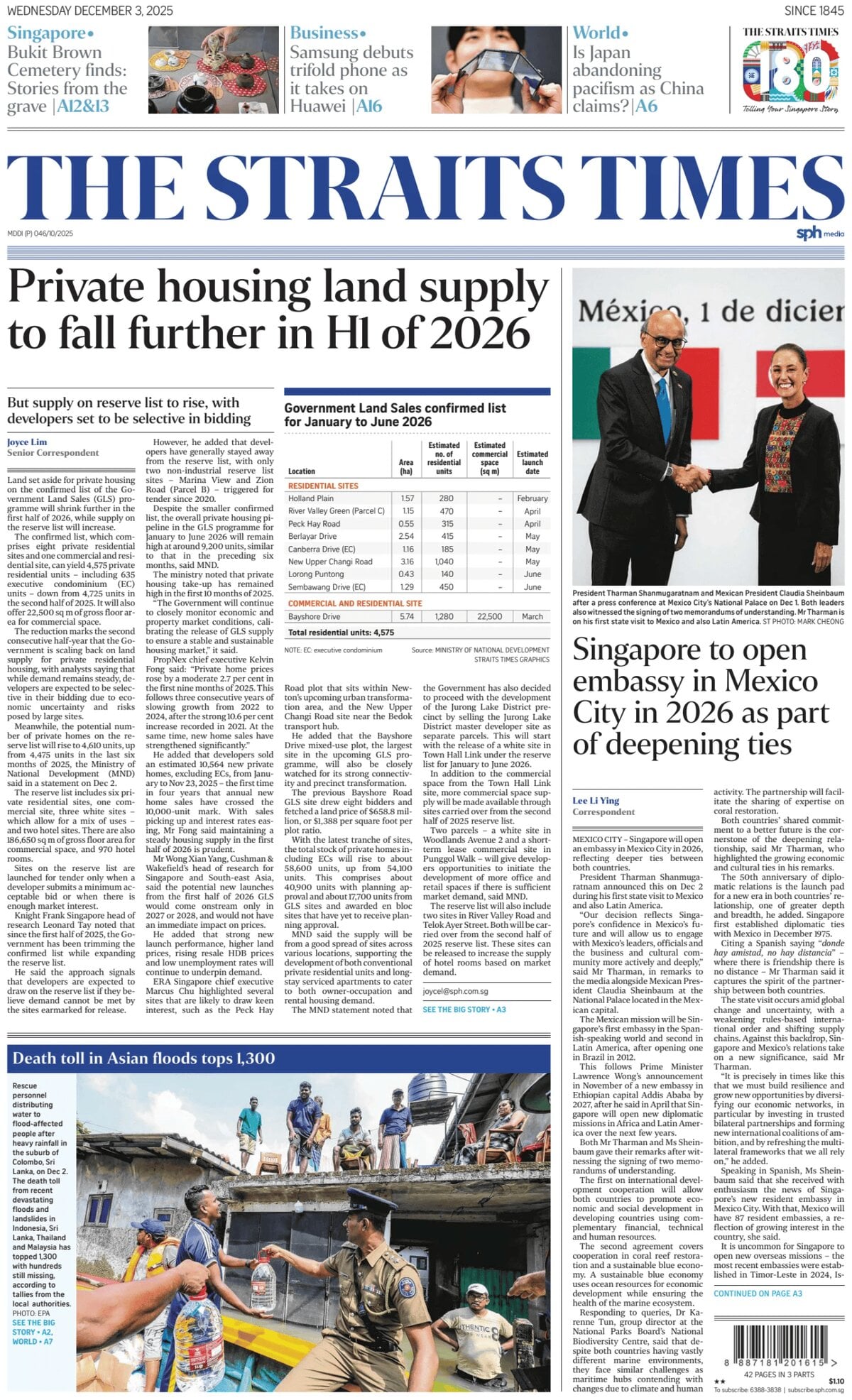 The Straits Times - Front Page - 12/03/2025