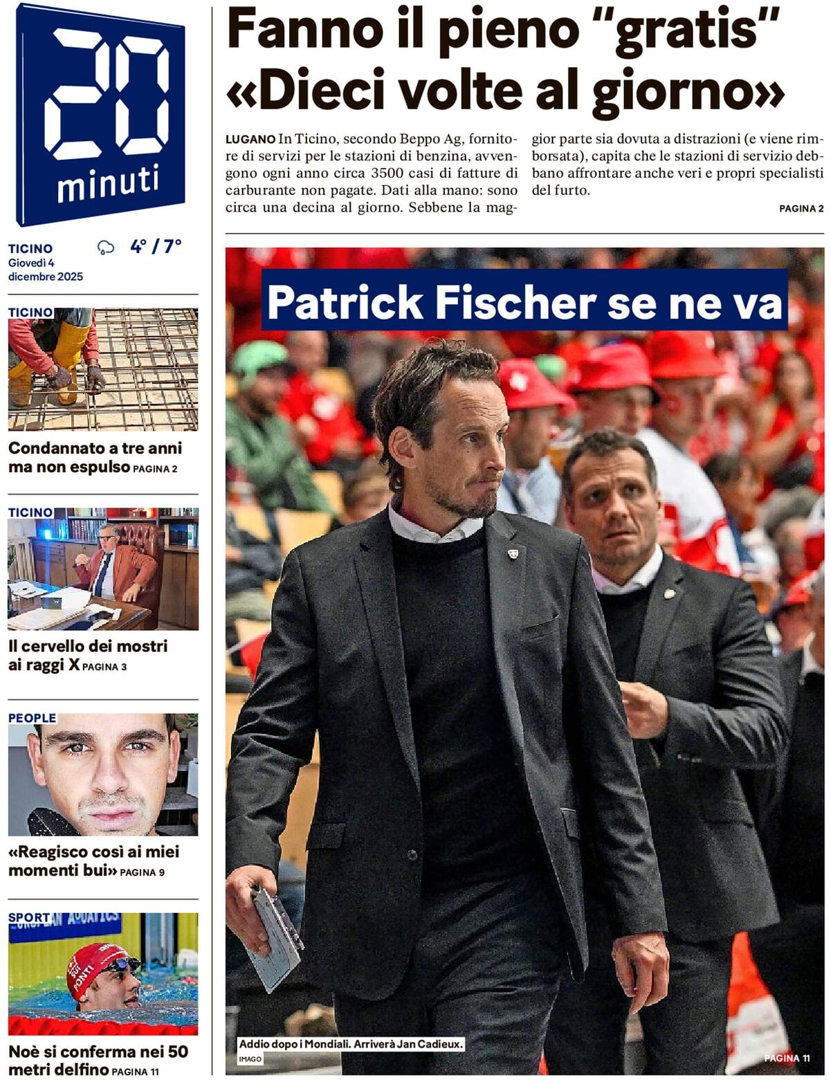 20 Minuti - Front Page - 12/04/2025