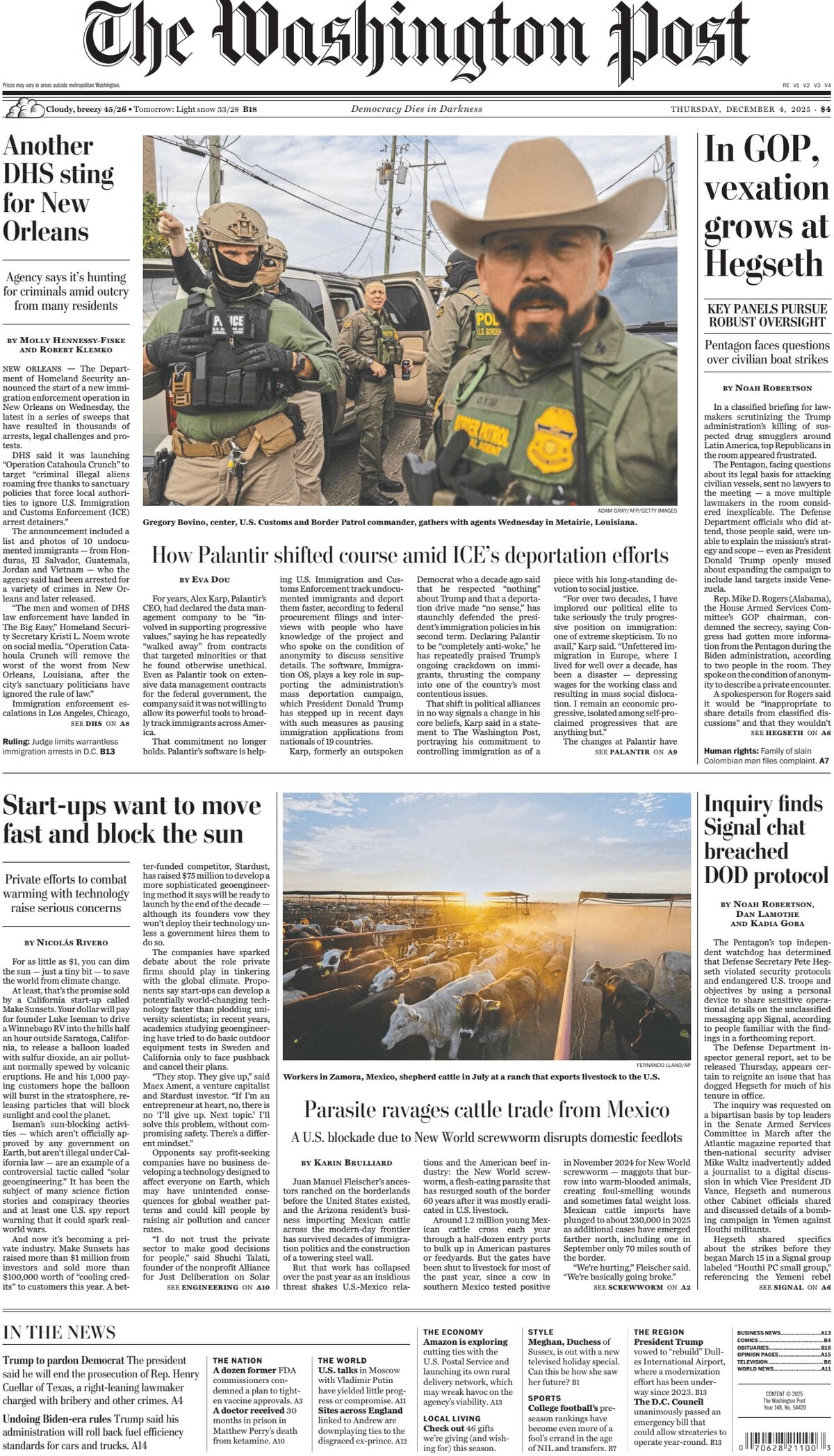 The Washington Post - Cover - 12/04/2025
