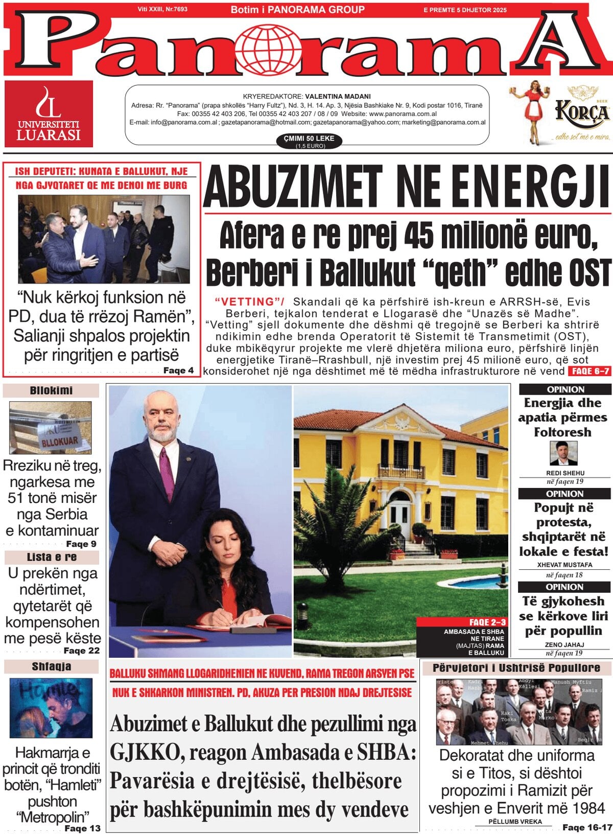 Gazeta Panorama - Front Page - 12/05/2025
