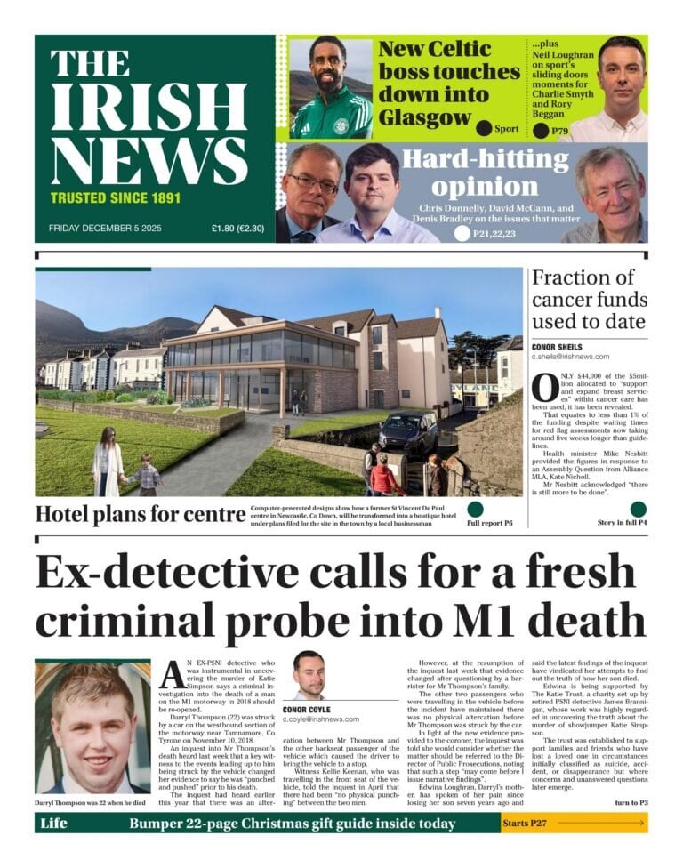 The Irish News - Front Page - 12/05/2025
