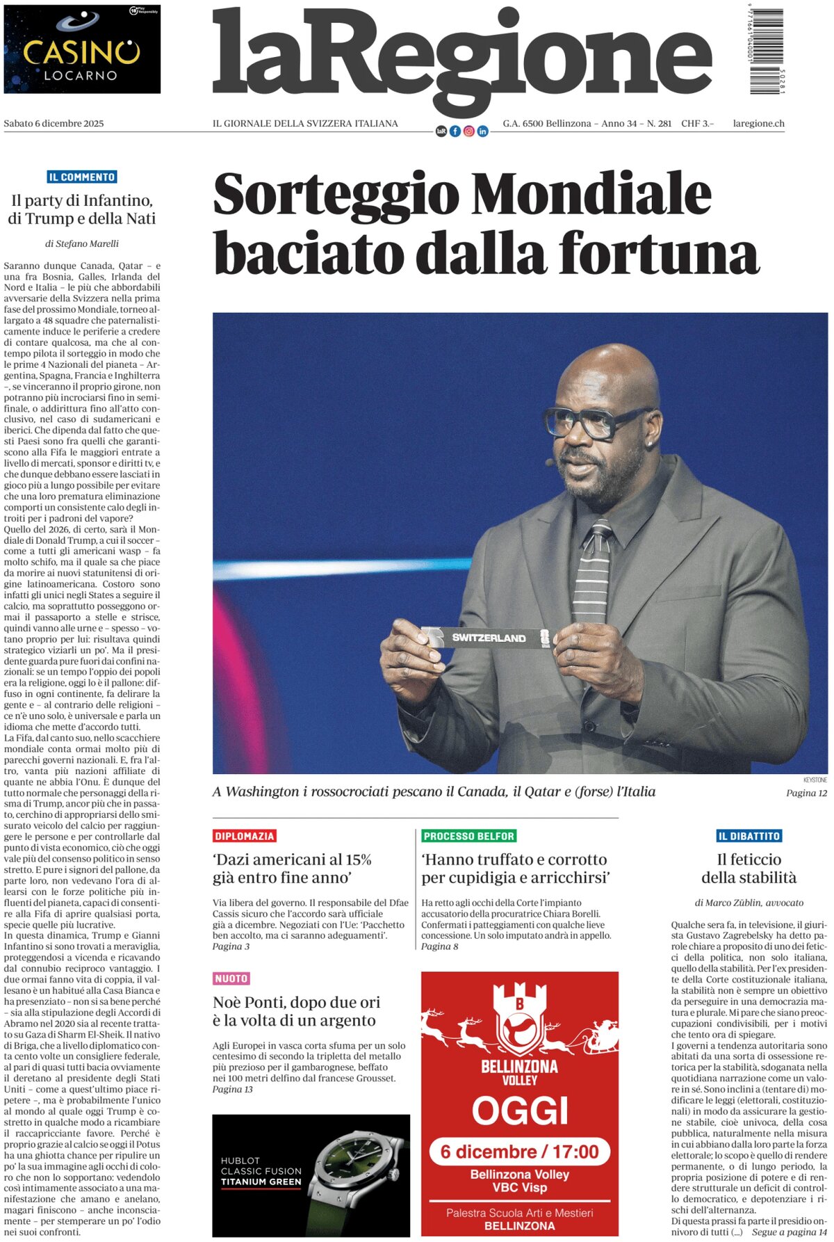 laRegione - Front Page - 12/06/2025