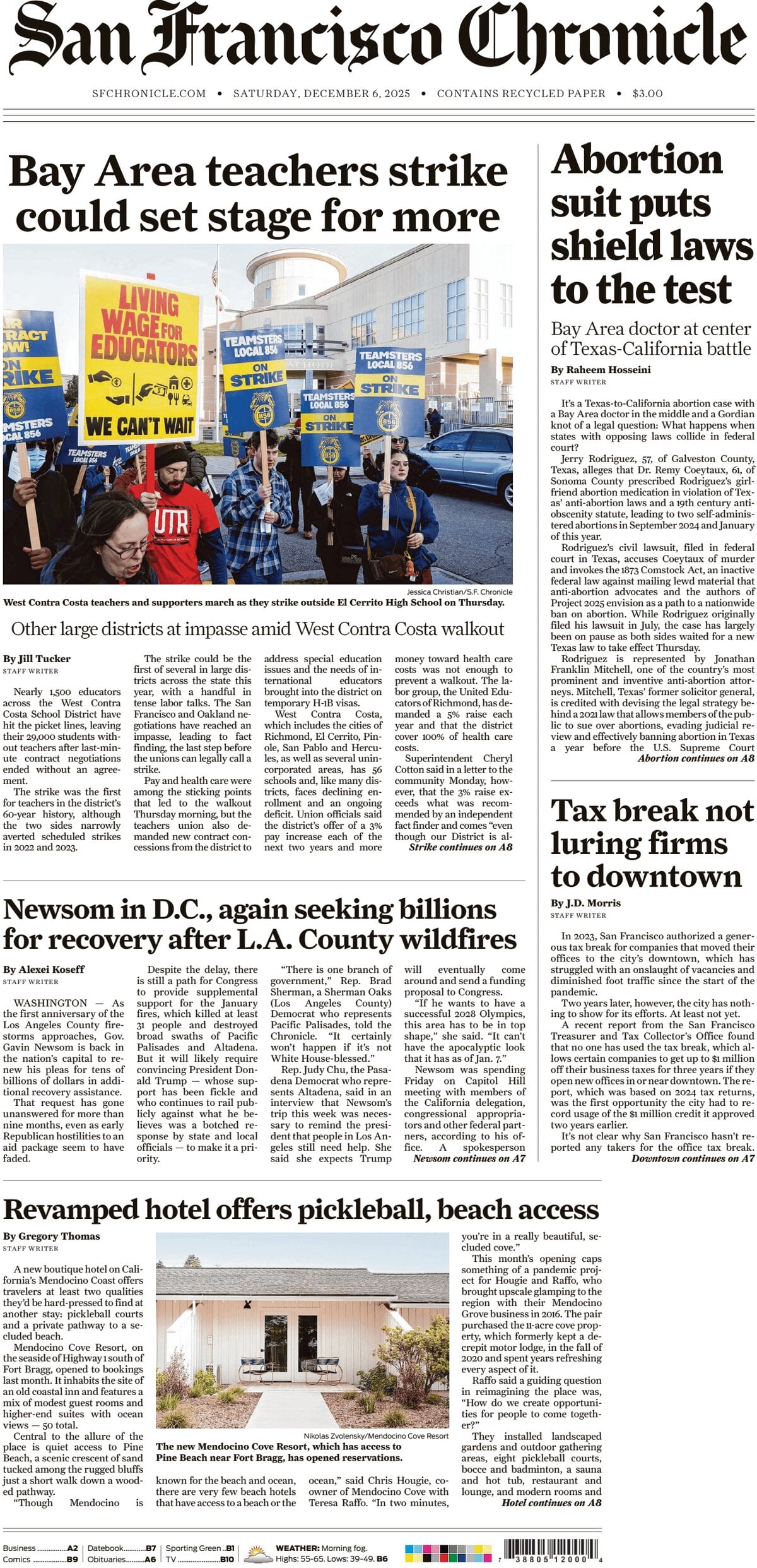 San Francisco Chronicle - Cover - 12/06/2025