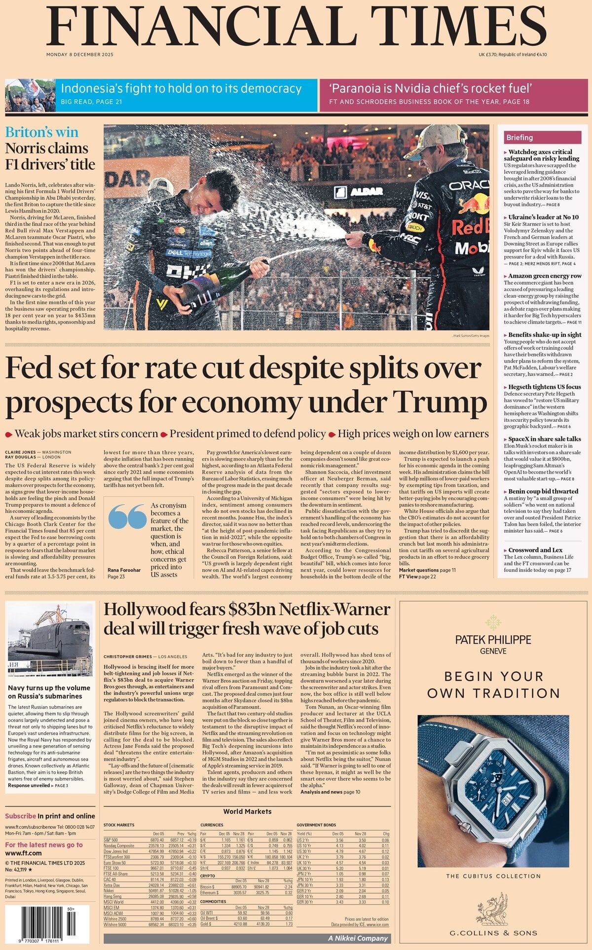 Financial Times - Front Page - 12/08/2025