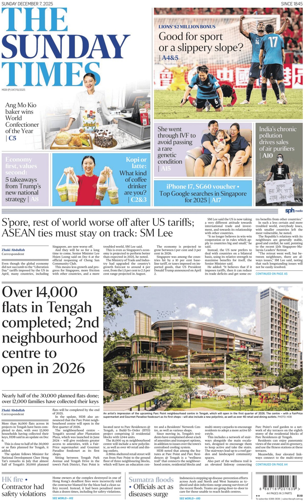 The Straits Times - Front Page - 12/07/2025