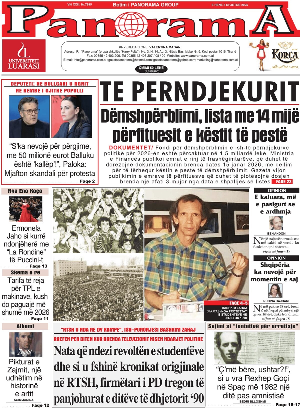 Gazeta Panorama - Front Page - 12/08/2025